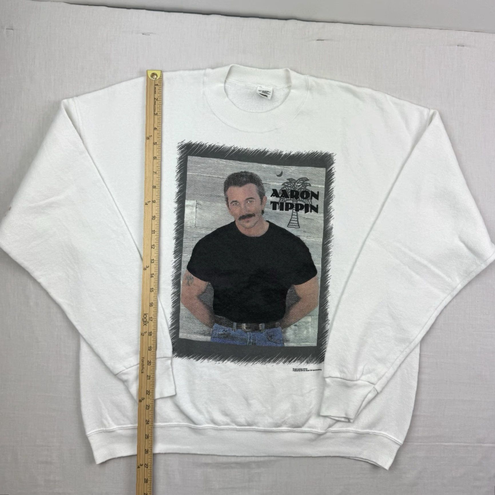 Fruit Of The Loom VINTAGE Aaron Tippin Sweatshirt Mens XL White Pullover Music 90s Concert Band Shirt Hoodie? Size US XL / EU 56 / 4 - 5 Thumbnail