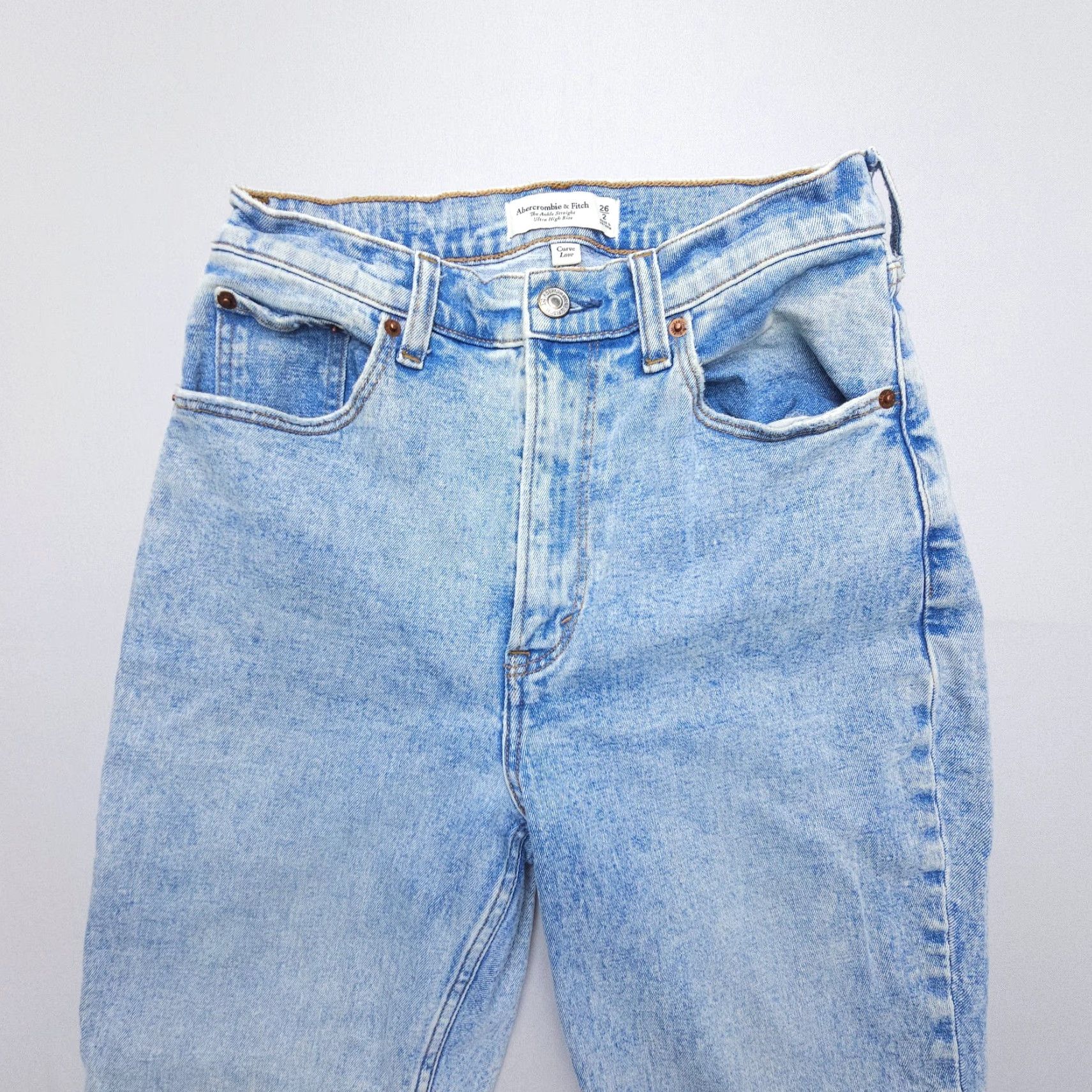 Abercrombie & Fitch Abercrombie & Fitch The Ankle Straight Ultra High Rise Jeans Size 26 Light Denim Blue 5-Pocket Womens 90s Size 26" / US 2 / IT 38 - 5 Thumbnail