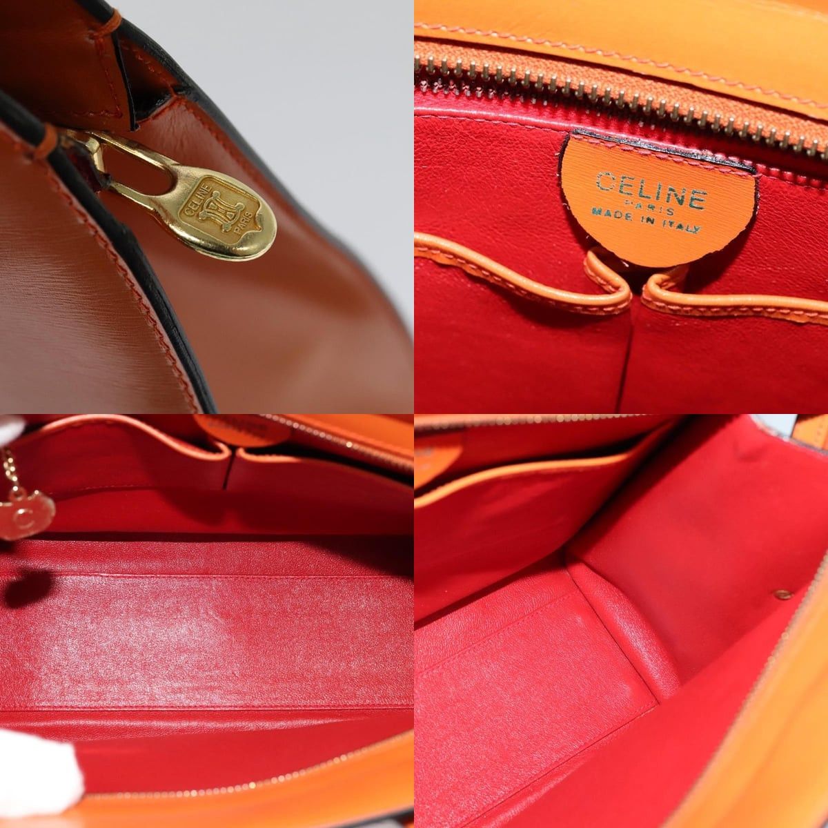 Celine CELINE Tote Bag Leather Gold Orange Size ONE SIZE - 11 Thumbnail