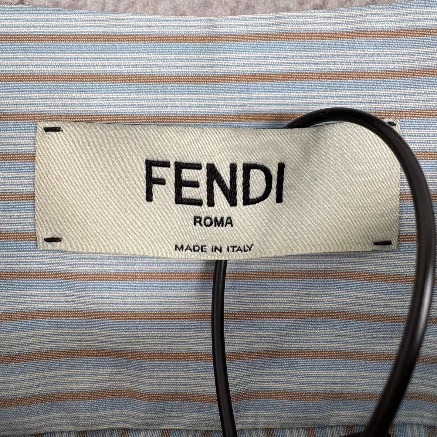 Fendi FENDI SS25 Women's Light Blue Stripe Embroidered Logo Shirt Size S / US 4 / IT 40 - 3 Thumbnail