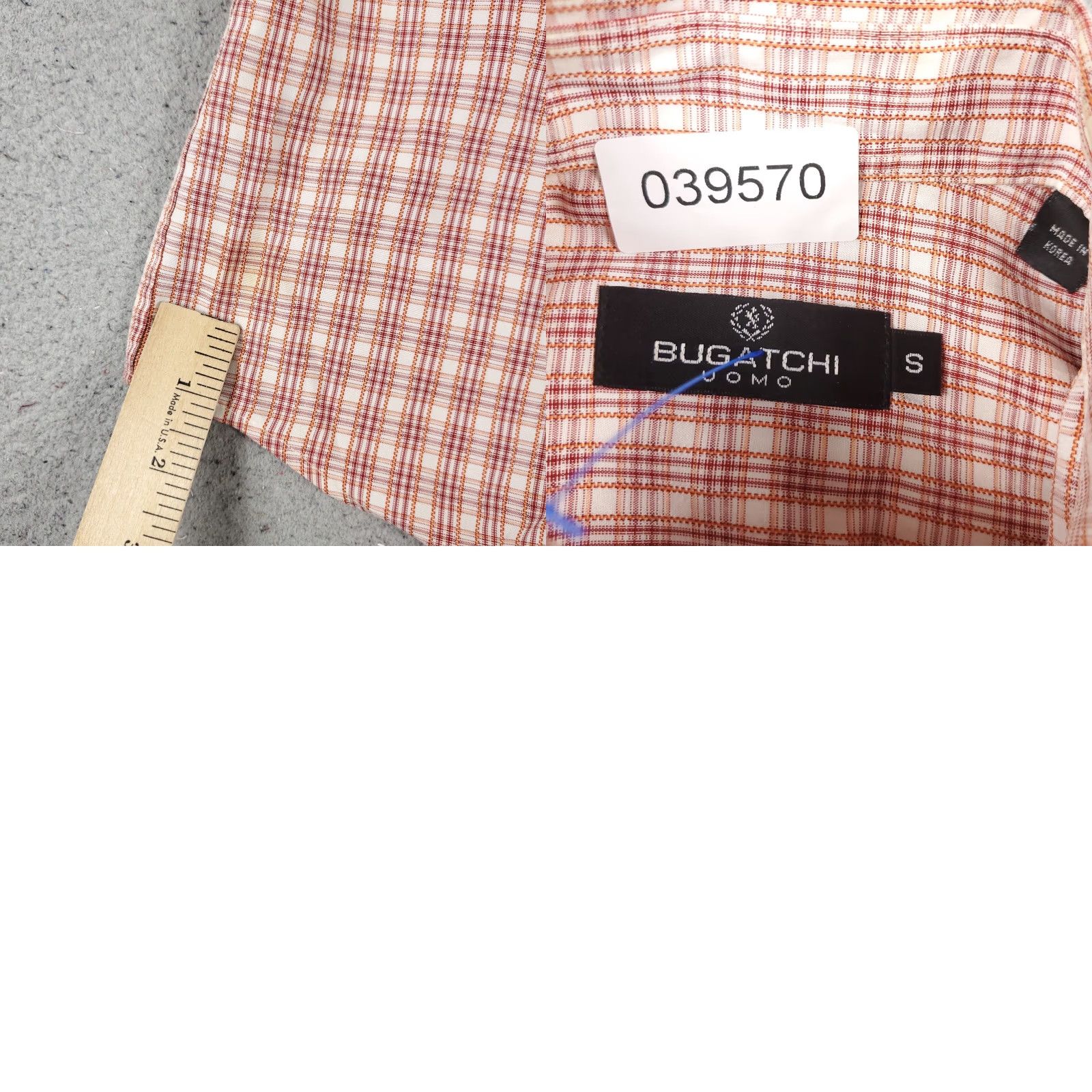 BUGATCHI Bugatchi Uomo Shirt Mens S Red Orange Plaid Casual Button Up Long Sleeve Size US S / EU 44-46 / 1 - 8 Thumbnail
