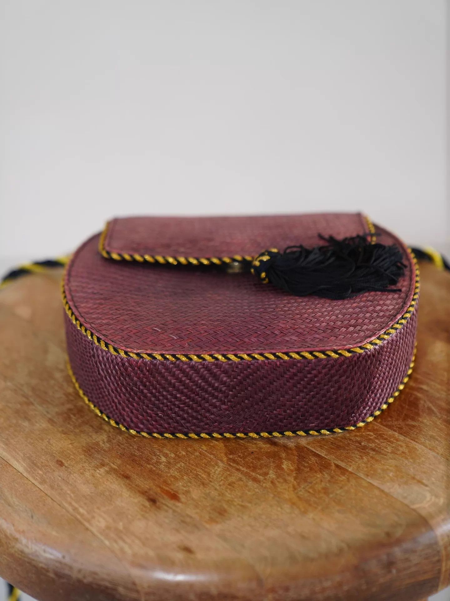 Other Vintage Purple Woven Rattan Tassel Knot Bag YSL-Style Size ONE SIZE - 6 Thumbnail