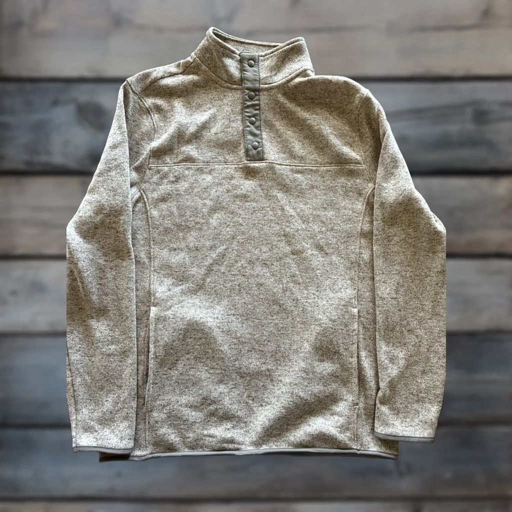 Vintage Goodfellow Button Up 1/4 Snap Fleece Pullover Mens Medium Beige Polyester Sweater Vintage? Size US M / EU 48-50 / 2 - 1 Thumbnail