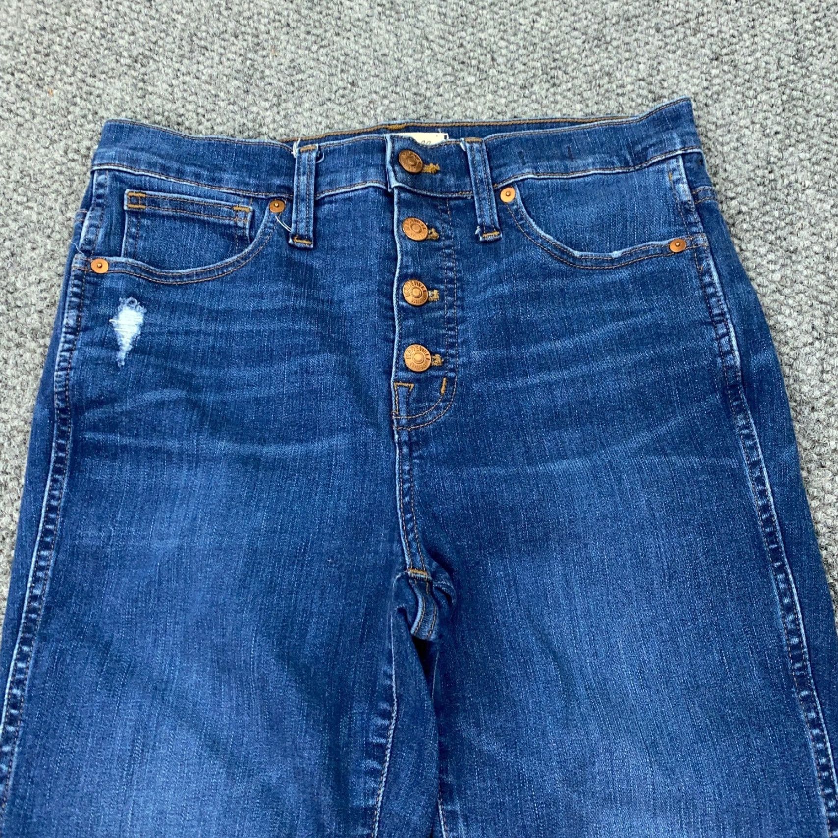 Madewell Madewell Capri Jeans Womens Size 28 Blue High Rise Skinny Button Fly Raw Hem Size 28" / US 6 / IT 42 - 2 Thumbnail