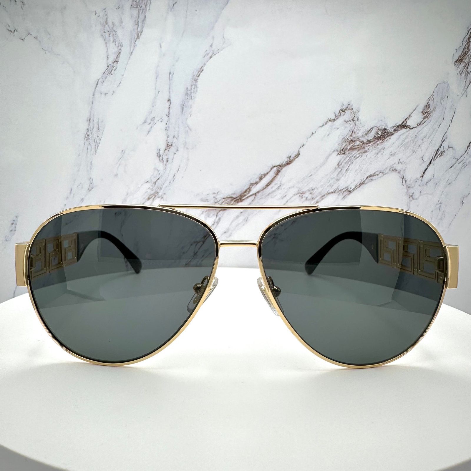 Versace New VERSACE Sunglasses Gold Aviator Pilot Metal Greca Logo Size ONE SIZE - 21 Thumbnail