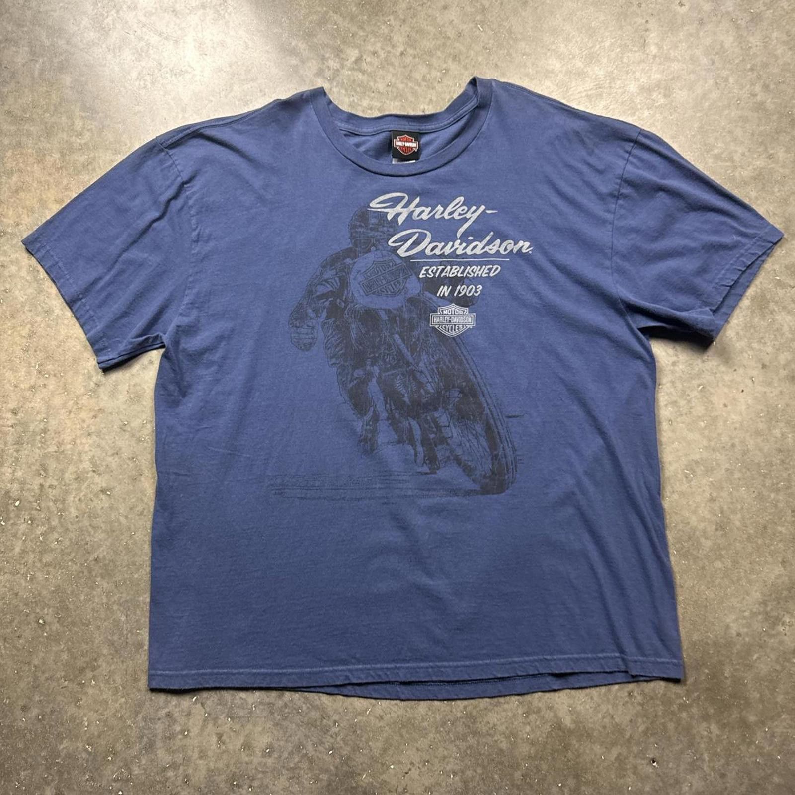 Harley Davidson Harley Davidson Allen Texas 2021 Blue Cotton T-shirt Size US XXL / EU 58 / 5 - 1 Thumbnail