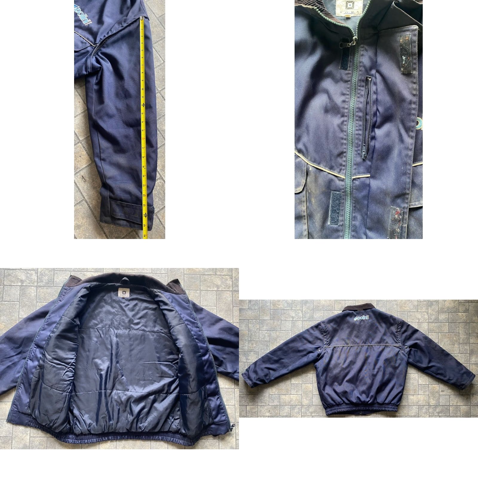 Pollini ROWA Men’s Jacket XL Zip Off Sleeves Blue Polyamide Made In Italy Flaws Wear Size US XL / EU 56 / 4 - 10 Thumbnail