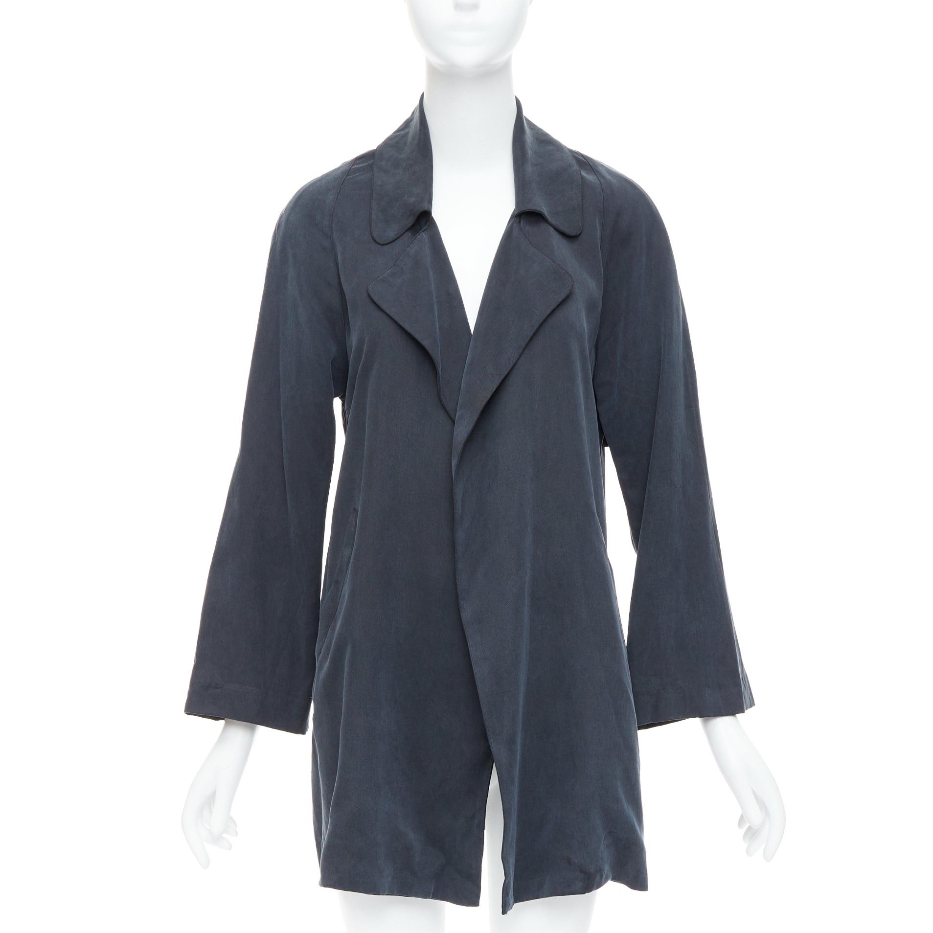 Reformation REFORMATION grey tencel flowy collared draped coat US0 XS Size S / US 4 / IT 40 - 1 Thumbnail