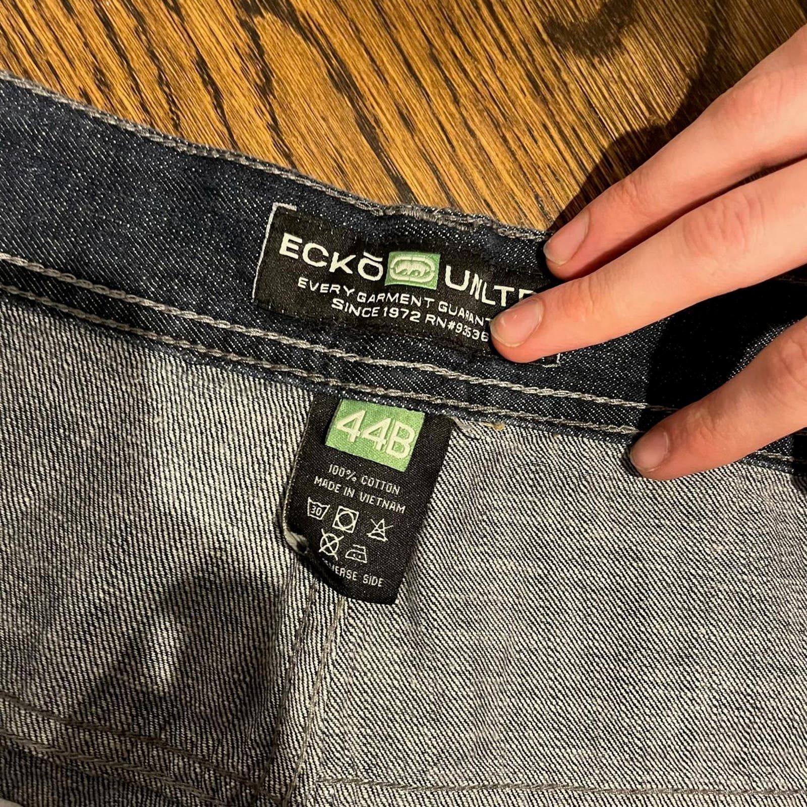 Ecko Unltd. × JNCO vintage rare 2000s ultra baggy wide leg faded darkwash ecko Size US 40 / EU 56 - 7 Thumbnail