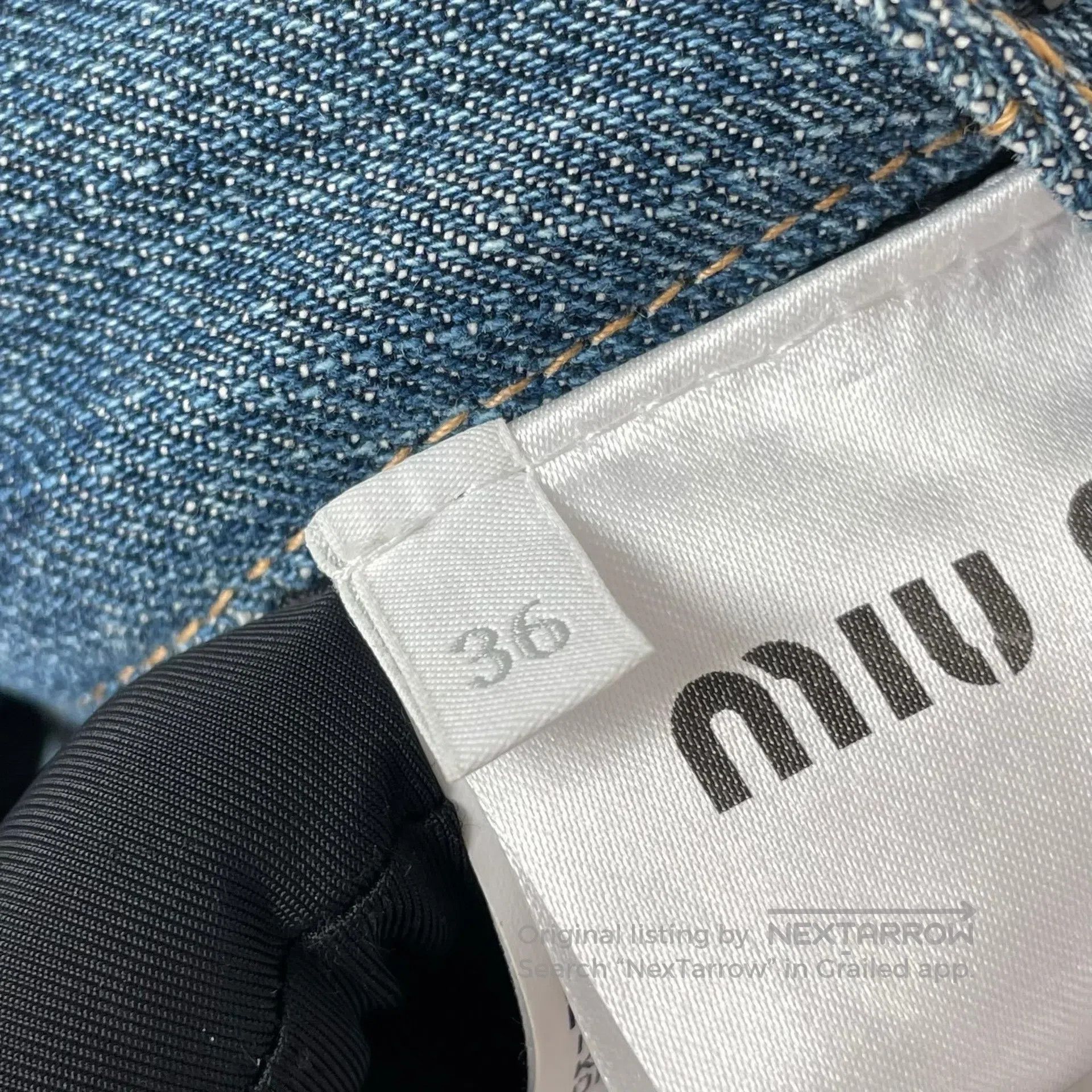 Miu Miu Miu Miu Denim V-neck Short Vest| Size XS / US 0-2 / IT 36-38 - 6 Thumbnail