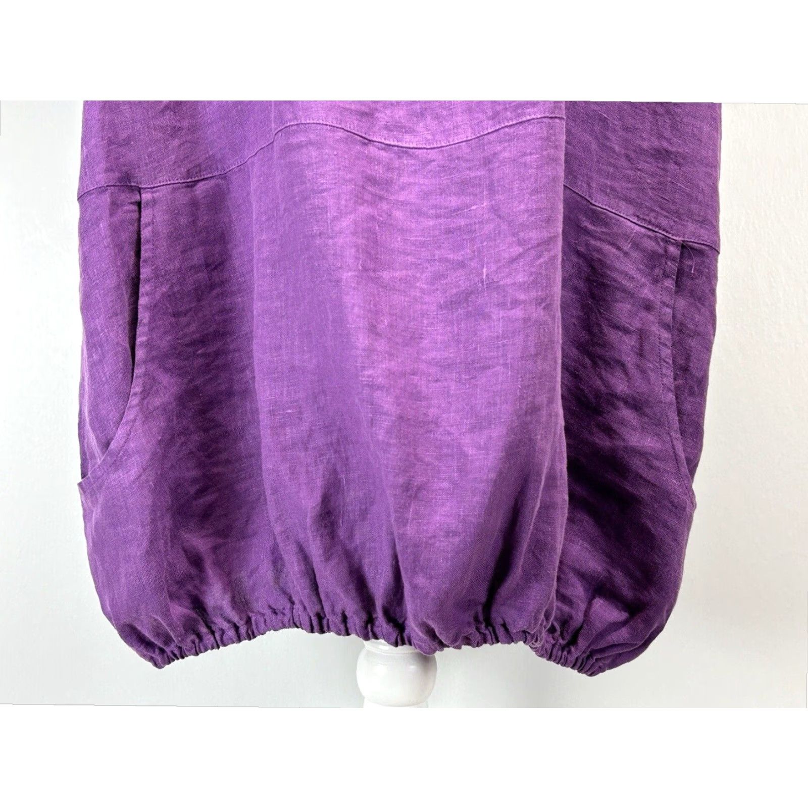 Vintage VINTAGE Bryn Walker Linen Tunic Top Women's Small Purple Sleeveless Cowl Neck USA Size S / US 4 / IT 40 - 6 Thumbnail