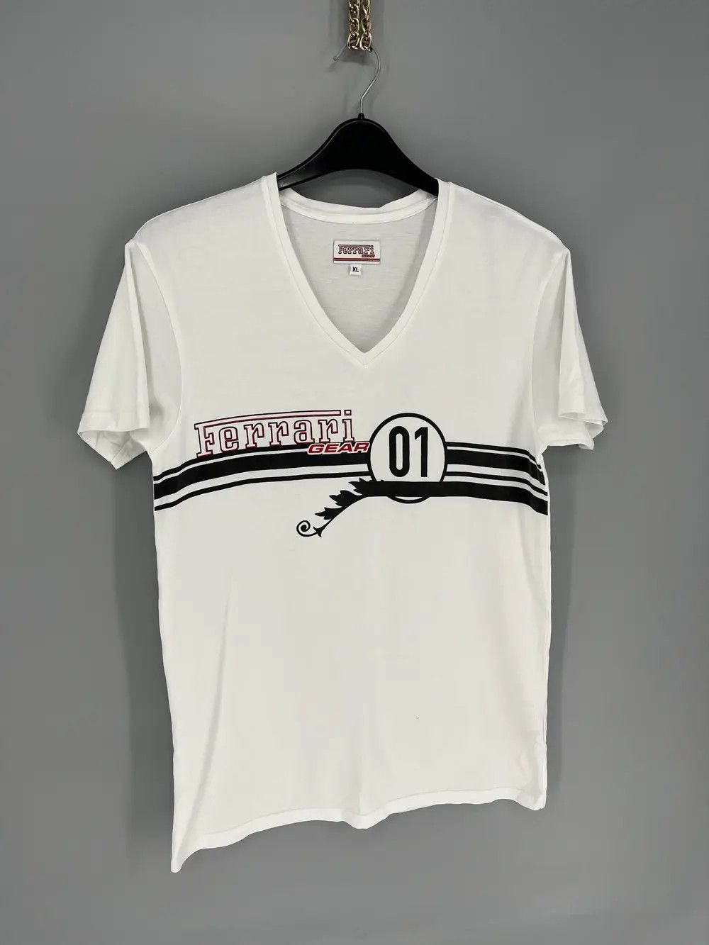 Vintage Vintage Ferrari Scuderia Single Stitch White Tee Size US XL / EU 56 / 4 - 2 Thumbnail