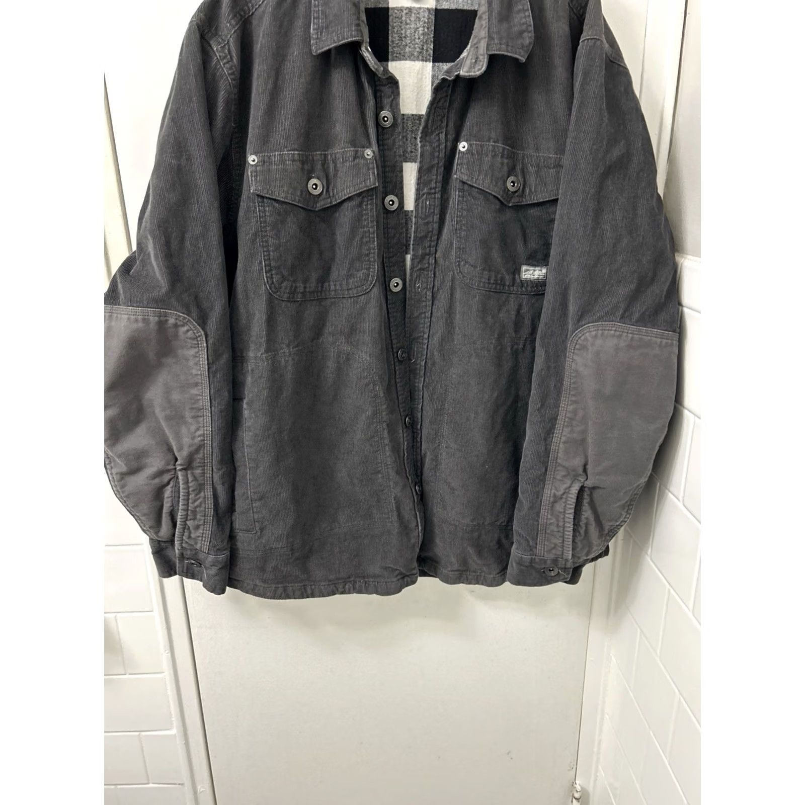 Eddie Bauer VINTAGE Eddie Bauer Corduroy Jacket Mens L Gray Flannel Lined Relaxed Fit Elbow Patches Size US L / EU 52-54 / 3 - 3 Thumbnail