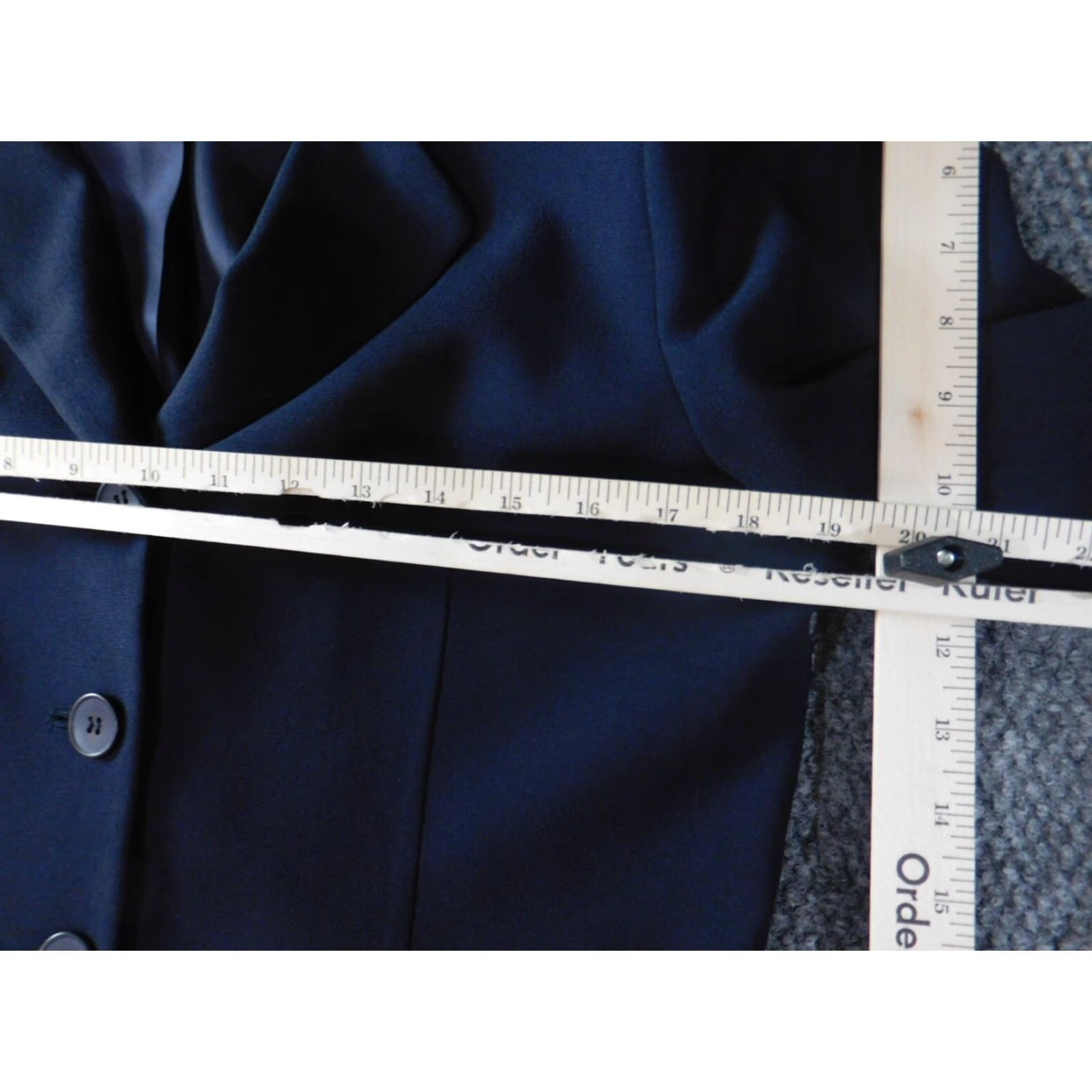 Jones New York Jones New York Blazer Womens 8 Blue Knit Cotton Lining Button Collared Mid-Length Casual Jacket Size M / US 6-8 / IT 42-44 - 6 Thumbnail