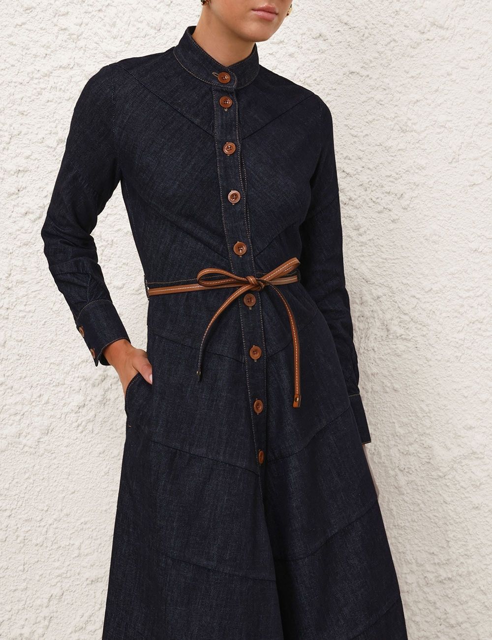 Zimmermann oc11z1025 Acacia Denim Shirt Dress in Blue Size L / US 10 / IT 46 - 5 Thumbnail