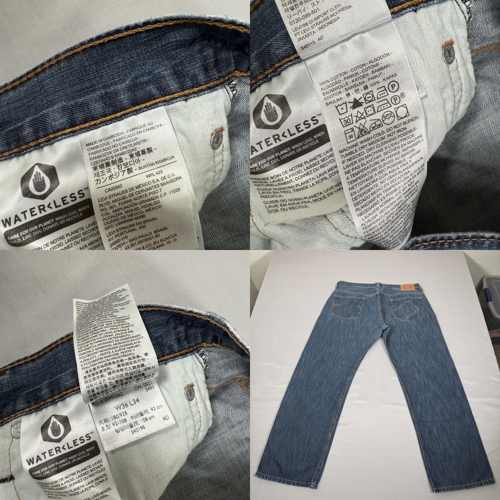Levi's Levi's 569 Jeans Mens 36x32 Blue Loose Straight Baggy Denim Pants Western 90s Grunge Vintage No Size US 36 / EU 52 - 8 Thumbnail