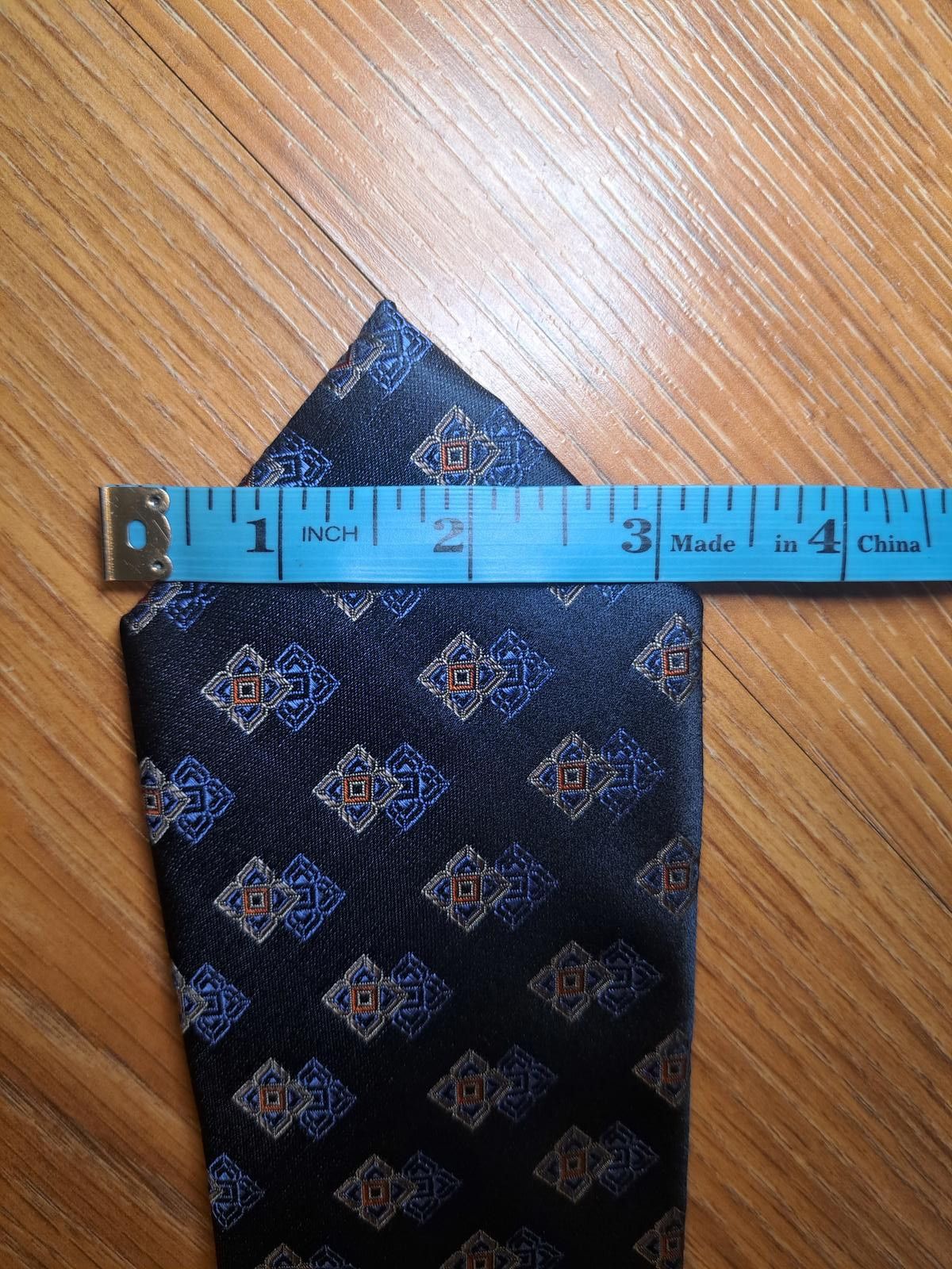 Paul Fredrick Paul Fredrick Silk Tie Blue Multicolor Geometric Necktie Size ONE SIZE - 7 Thumbnail