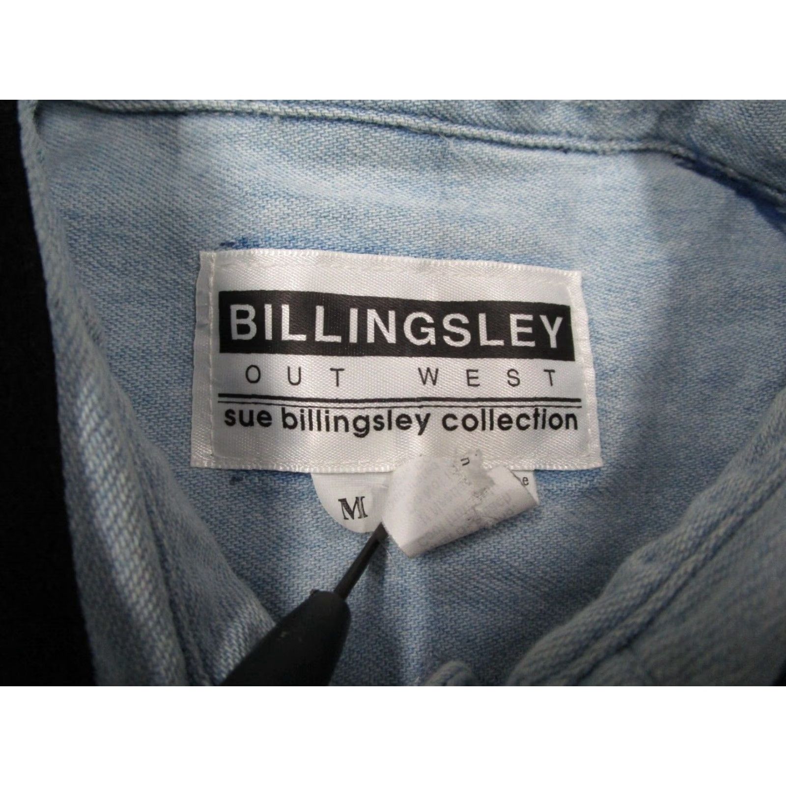 Denime Vintage Sue Billingsley Shirt Mens Medium Blue Denim Button Up Western Rancher Size US M / EU 48-50 / 2 - 3 Thumbnail