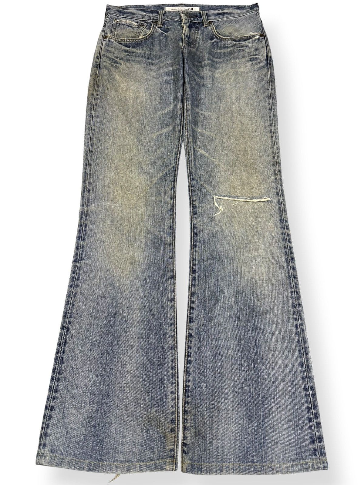 Edwin Vintage Edwin XV Mud Wash Flare Distressed Grunge Jeans Size US 31 - 1 Thumbnail