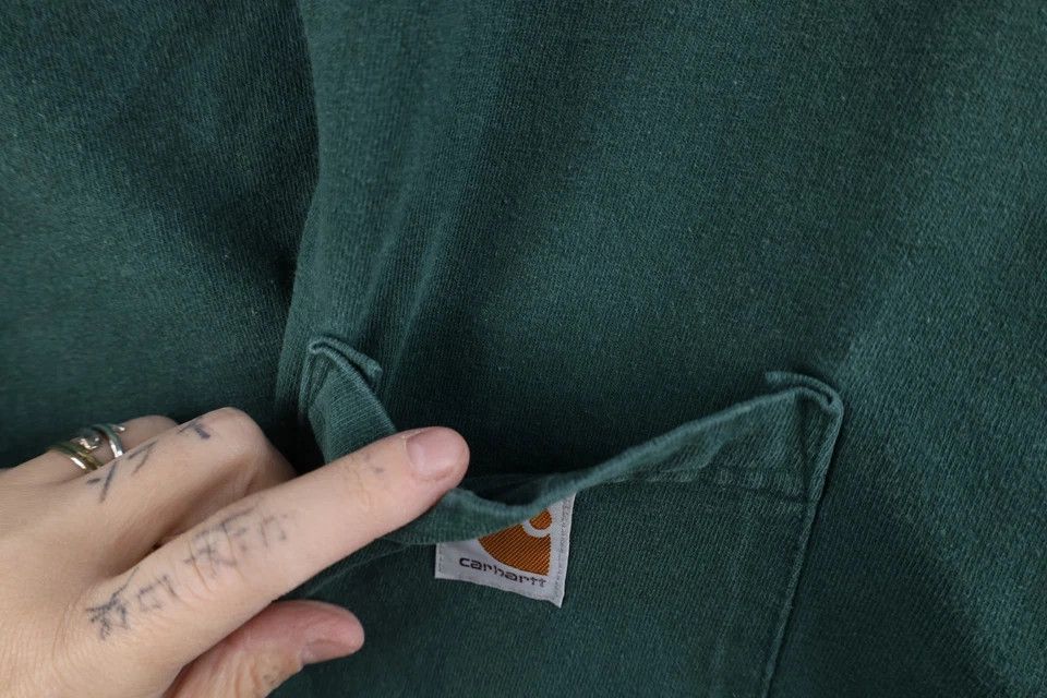 Carhartt Vintage Carhartt Spell Baggy Fit Pocket T-Shirt Green Cotton Size US XL / EU 56 / 4 - 5 Thumbnail