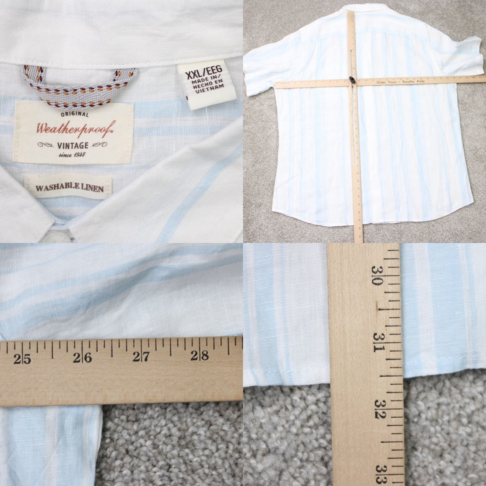 Weatherproof Weatherproof Mens 2XL XXL Blue Linen Short Sleeve Button Shirt NWT Washable Size US XXL / EU 58 / 5 - 8 Thumbnail