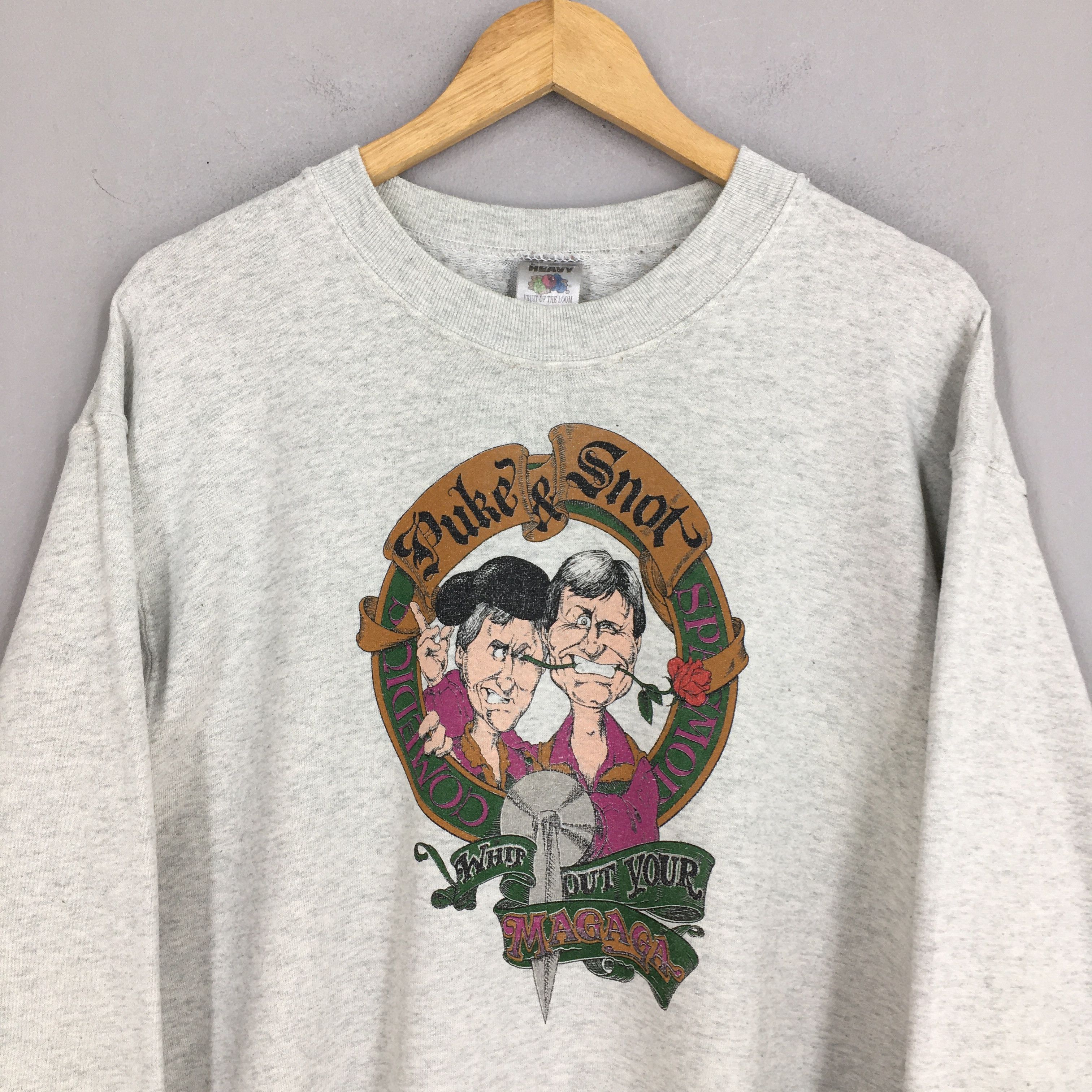 Fruit Of The Loom Vintage Puke and Snot Whip Out Your Magaga Sweatshirt Large Size US L / EU 52-54 / 3 - 2 Thumbnail