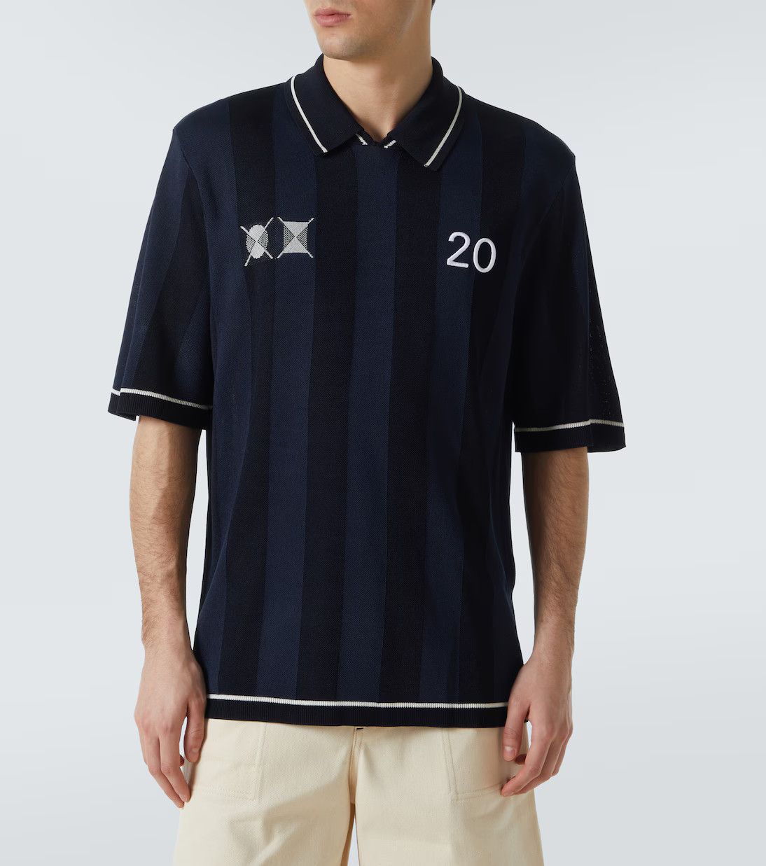 Jacquemus o1h1sh10525 Le Polo Liga Shirt in Navy Blue Size US S / EU 44-46 / 1 - 3 Thumbnail