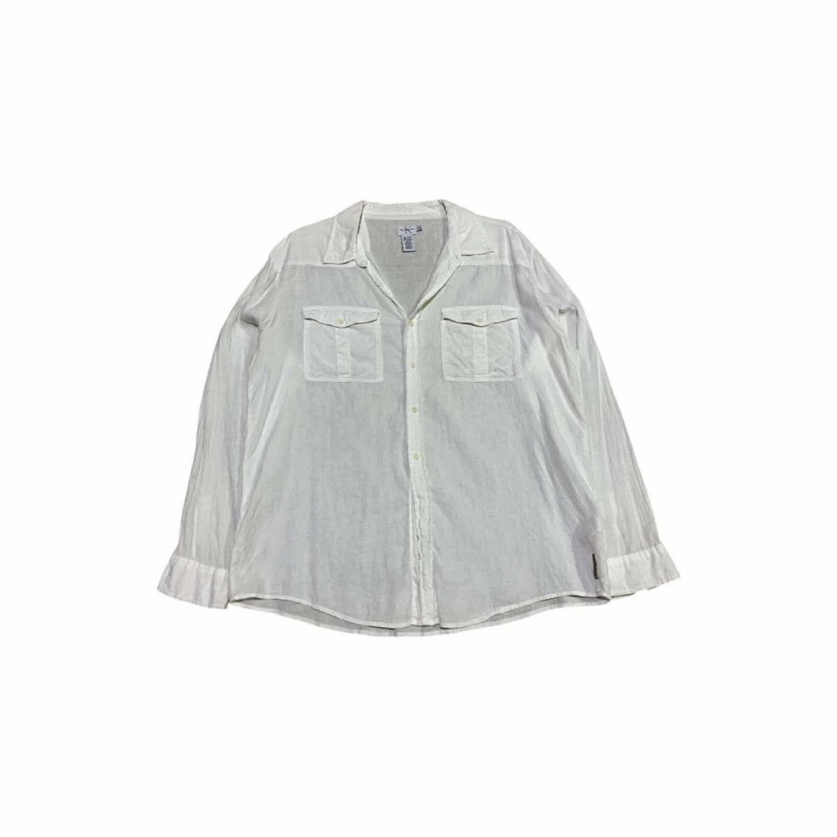 Calvin Klein 🔥Vintage Calvin Klein Linen Shirt Oversized Double Pockets Size US L / EU 52-54 / 3 - 1 Thumbnail