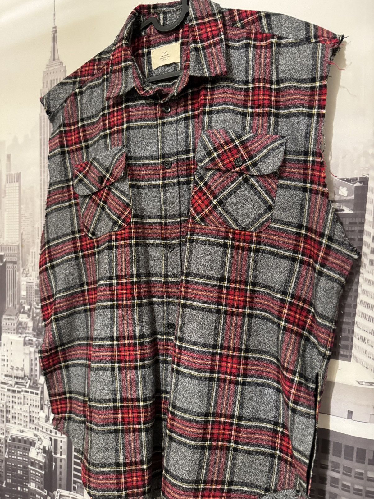 Fear of God 🔥FOG Fear of God Collection 2 Sleeveless Flannel Grey SZ S Size US M / EU 48-50 / 2 - 2 Thumbnail