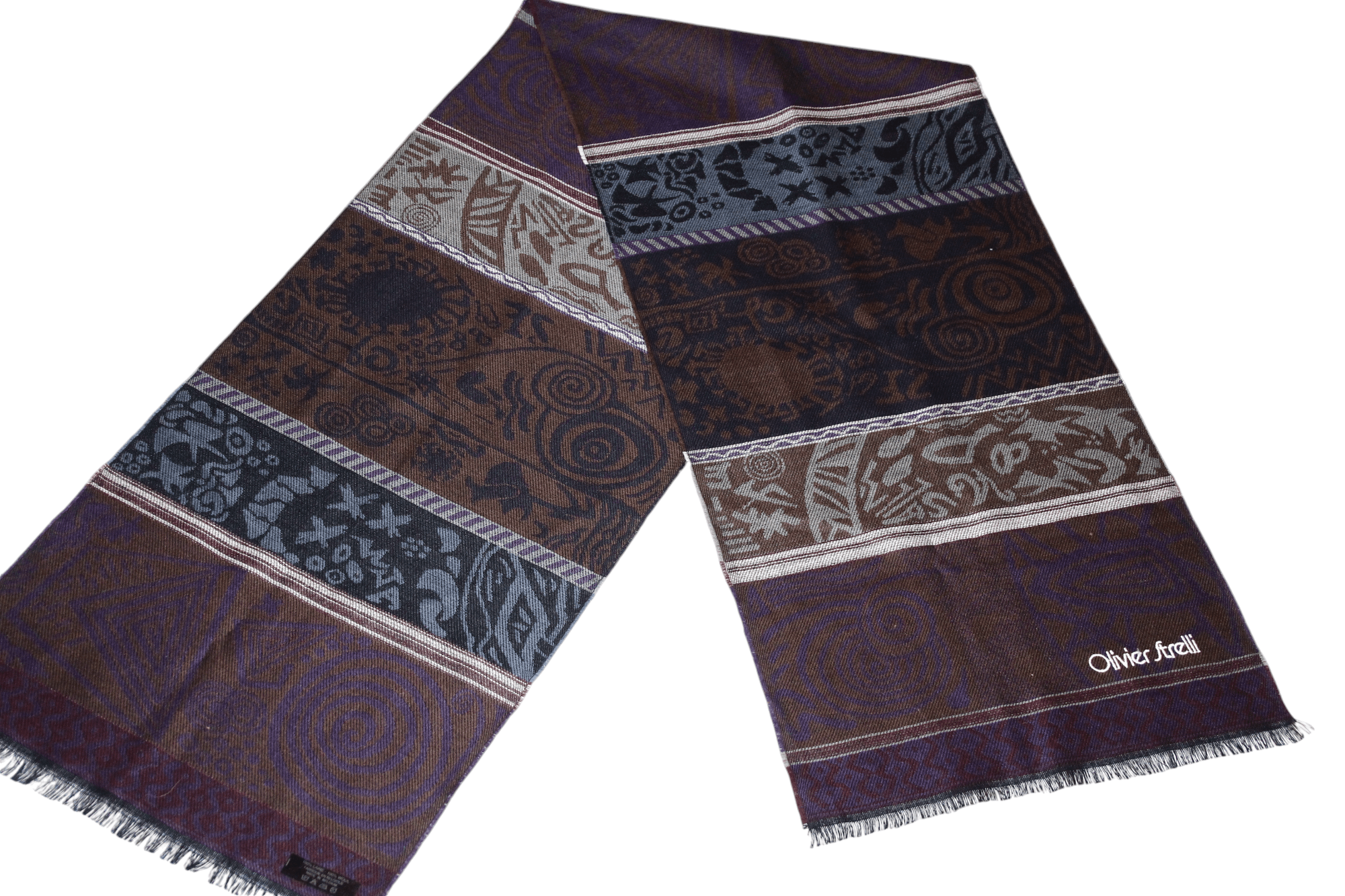 Other UK Olivier Strelli abstract patterns wool scarf 160cm x 35cm Size ONE SIZE - 8 Thumbnail