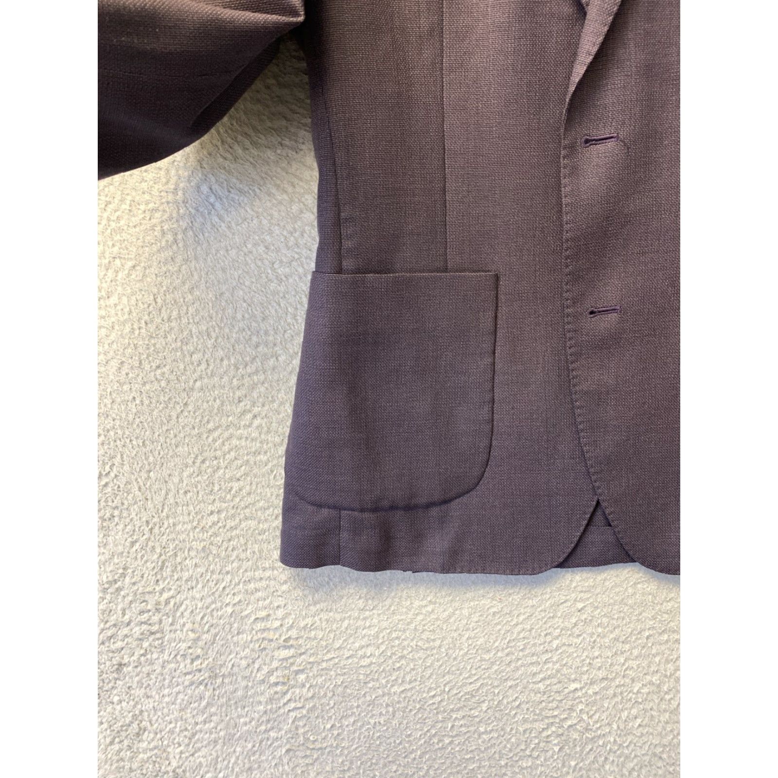Bonobos BONOBOS Comero Unconstructe Wool Blazer Jacket 40 Regular Dark Plum Slim Men Size 40R - 7 Thumbnail