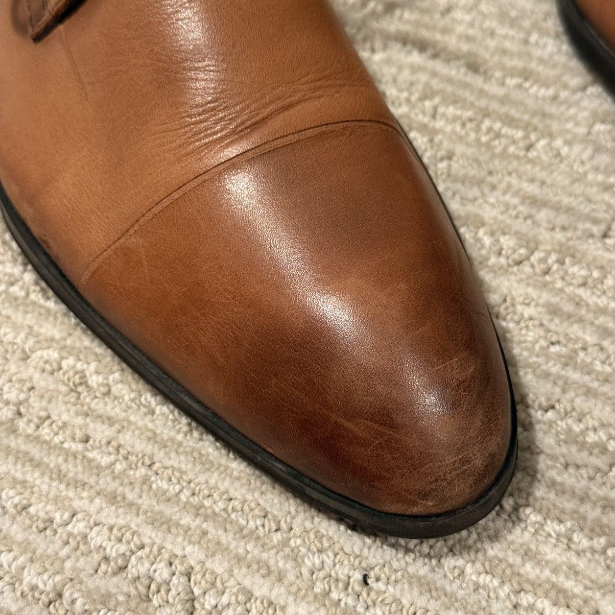 Zara Zara Man Modern Essentials Tan Leather Dress Shoes Size 11 Size US 11 / EU 44 - 4 Thumbnail