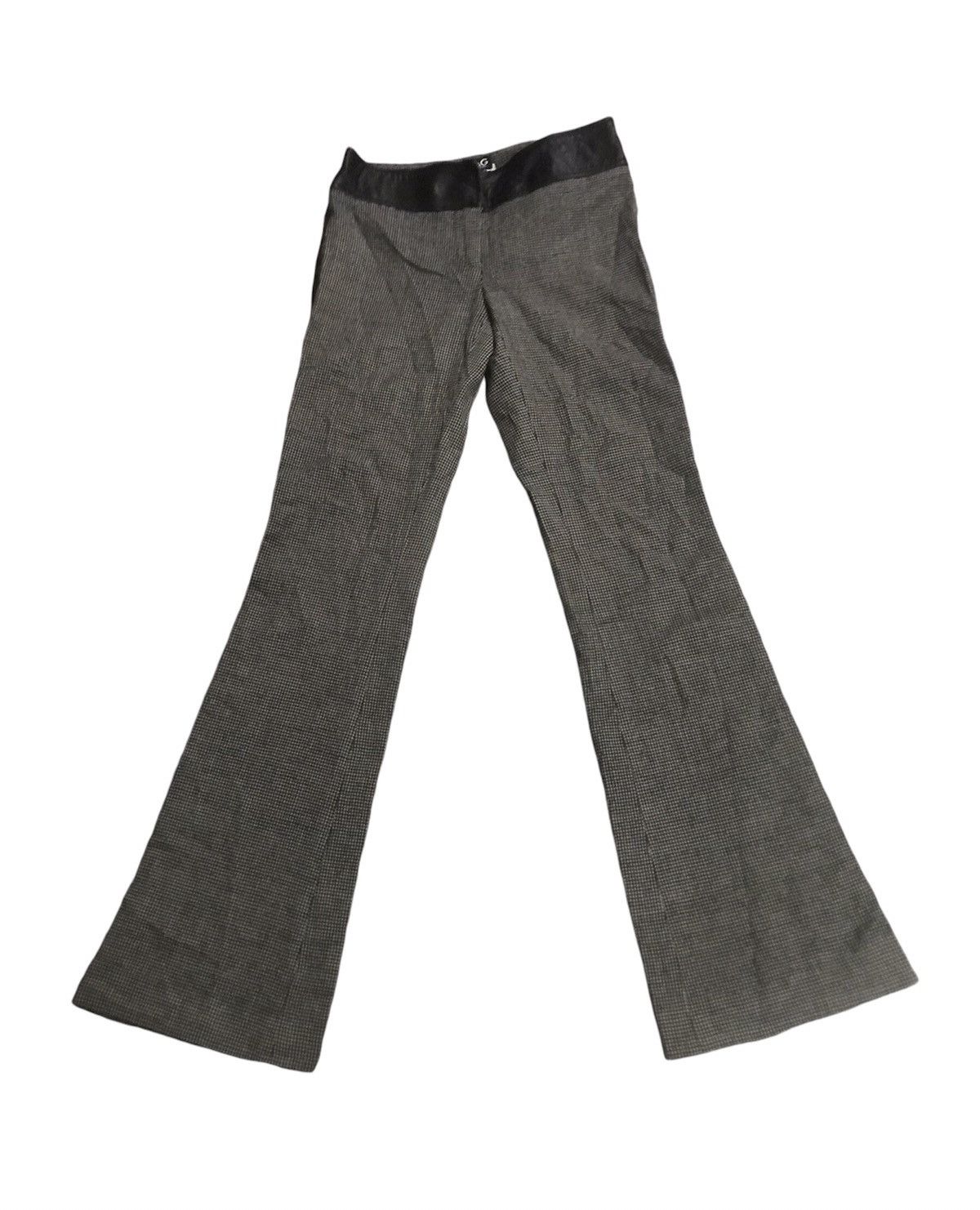 Vintage D&G Wool Leather Waist Flared Women Pant