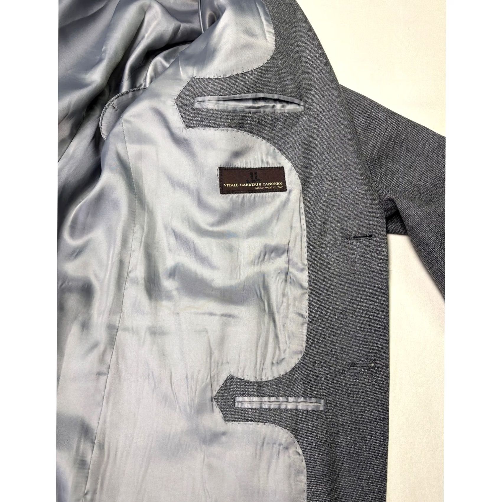 Vintage Paul Betenly Men's Grey Wool Blend Suit Jacket Blazer Size 44R Size 44R - 6 Thumbnail