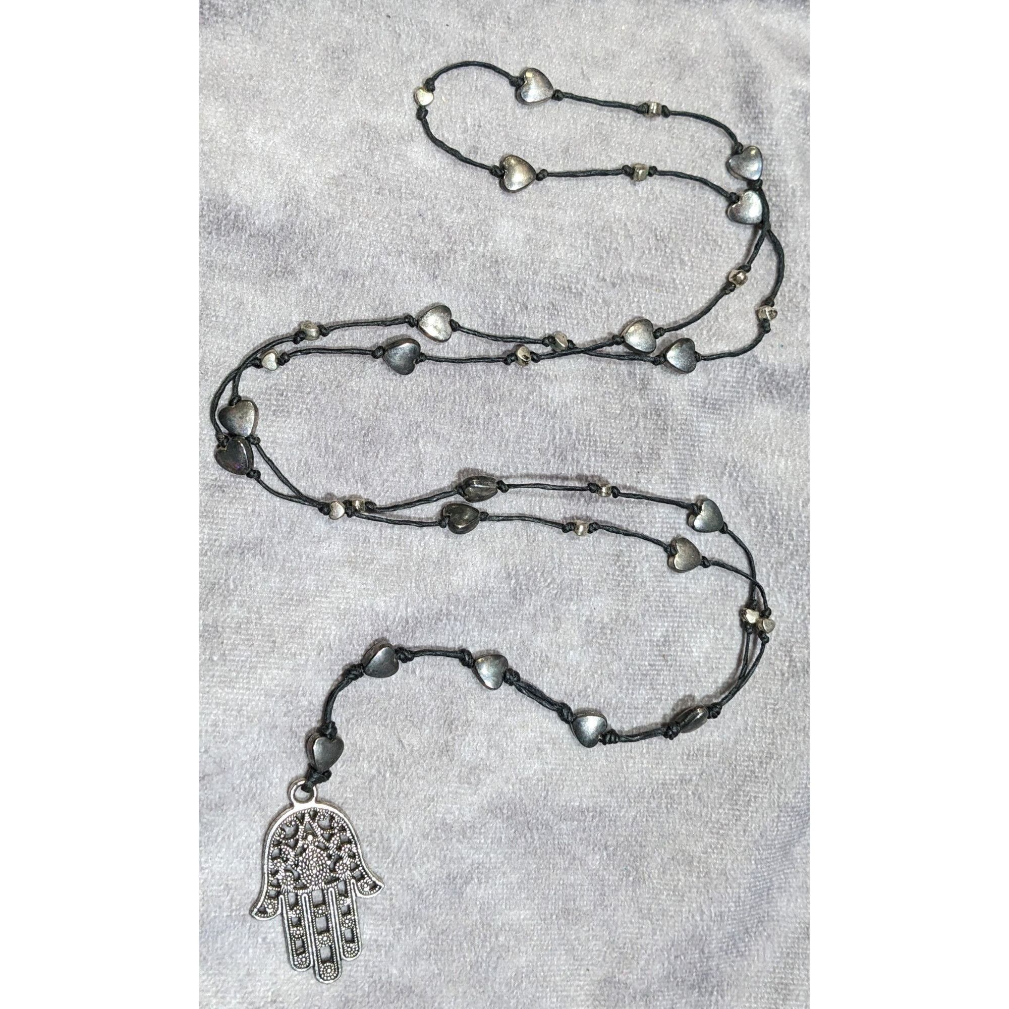 Other Bohemian Heart Beaded Hamsa Pendant Necklace Size ONE SIZE - 6 Thumbnail