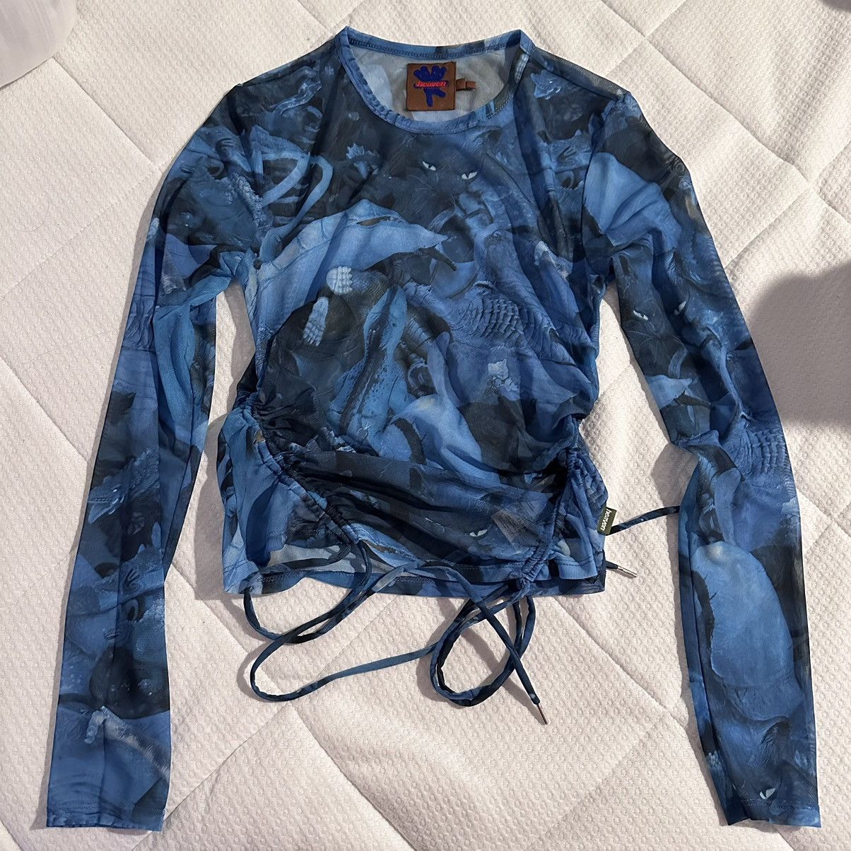 image of Heaven By Marc Jacobs Heaven Mesh Top Blue, Women's (Size Small)