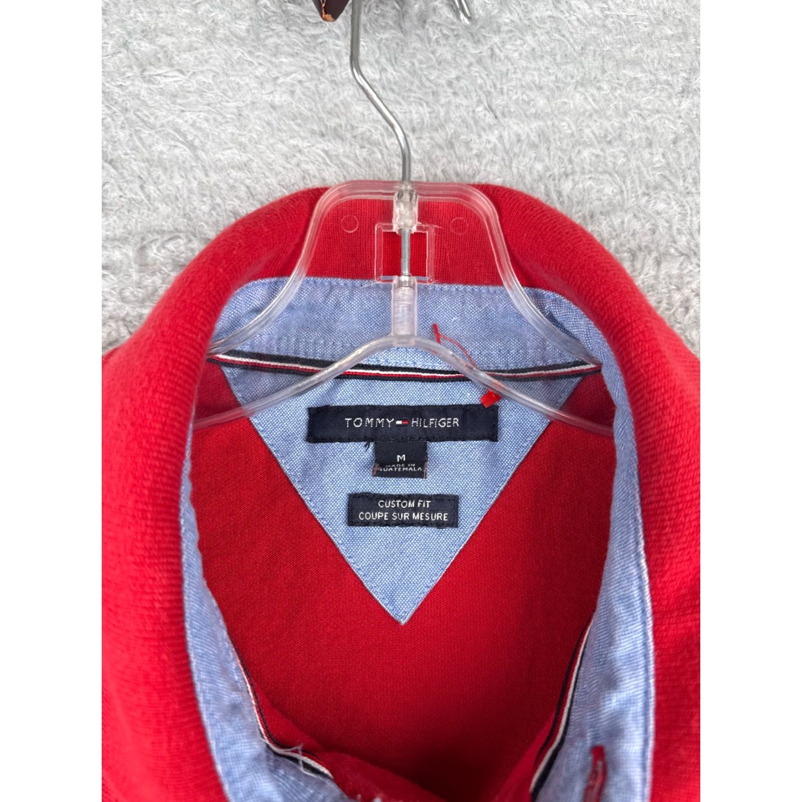 Tommy Hilfiger Tommy Hilfiger Shirt Men Medium Red 100% Cotton Custom Fit Short Sleeve Polo Slim Size US M / EU 48-50 / 2 - 7 Thumbnail