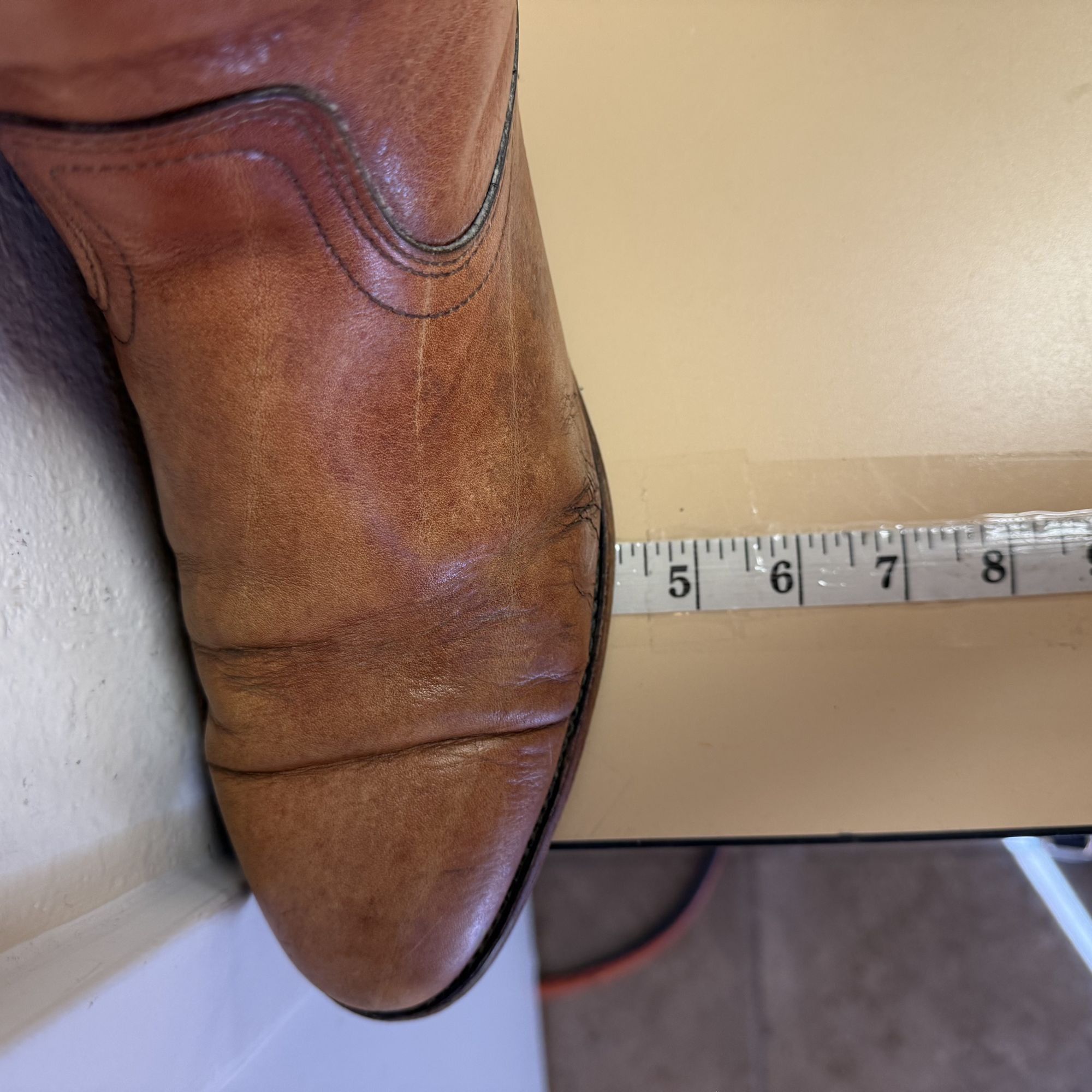 Frye Vtg FRYE COGNAC Leather Distressed Cowboy Western Boots Size US 9 / EU 42 - 10 Thumbnail