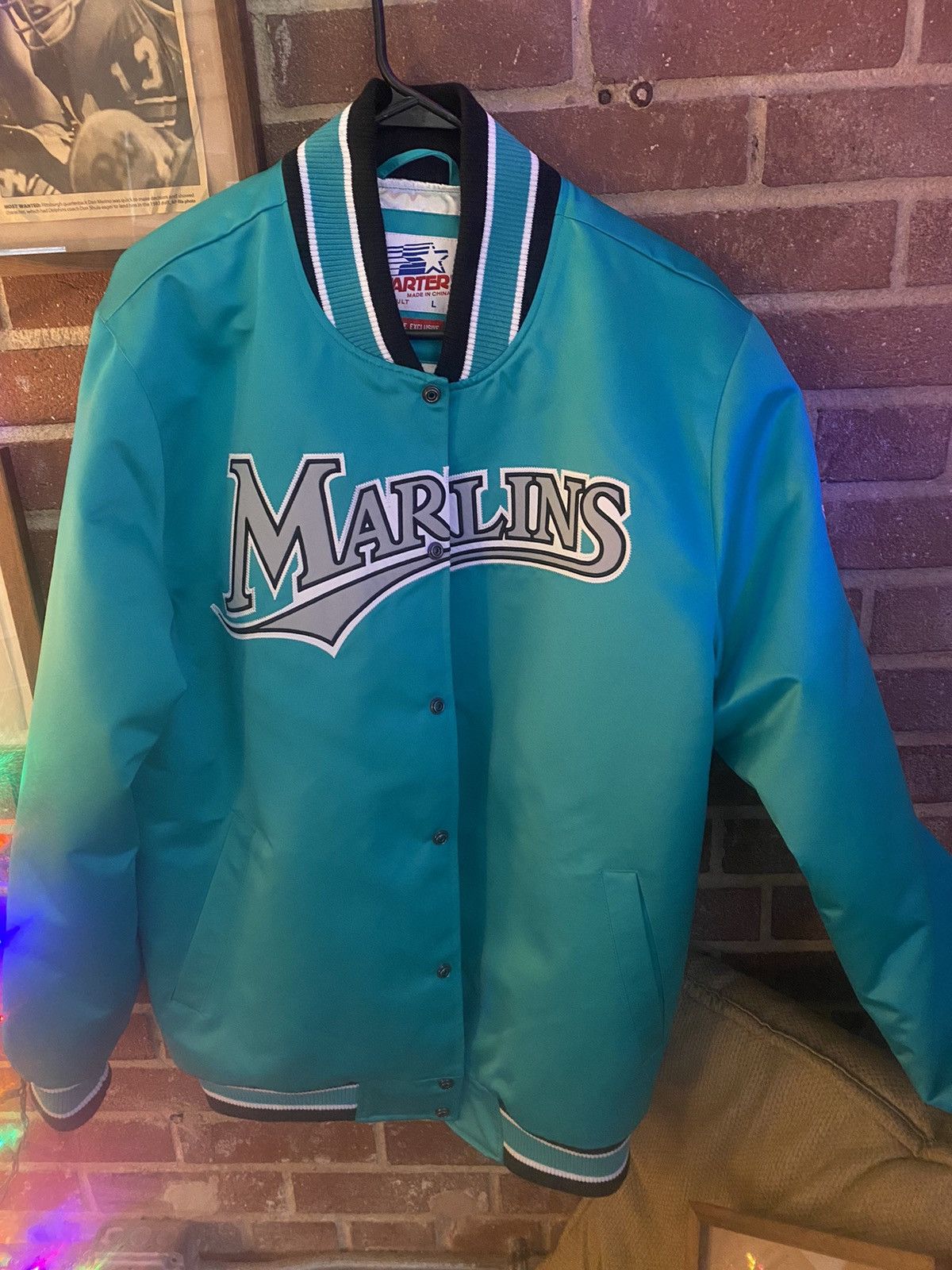 Starter Teal Florida Marlins starter jacket Size US L / EU 52-54 / 3 - 1 Thumbnail