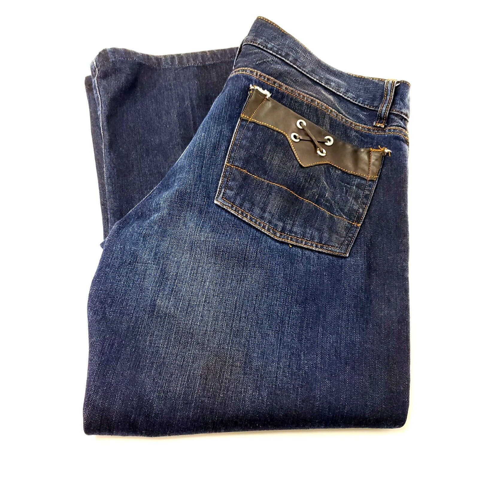 Guess Guess Cotton Denim Jeans 34/26 Dark Blue Natural Crease Low Size US 34 / EU 50 - 1 Thumbnail