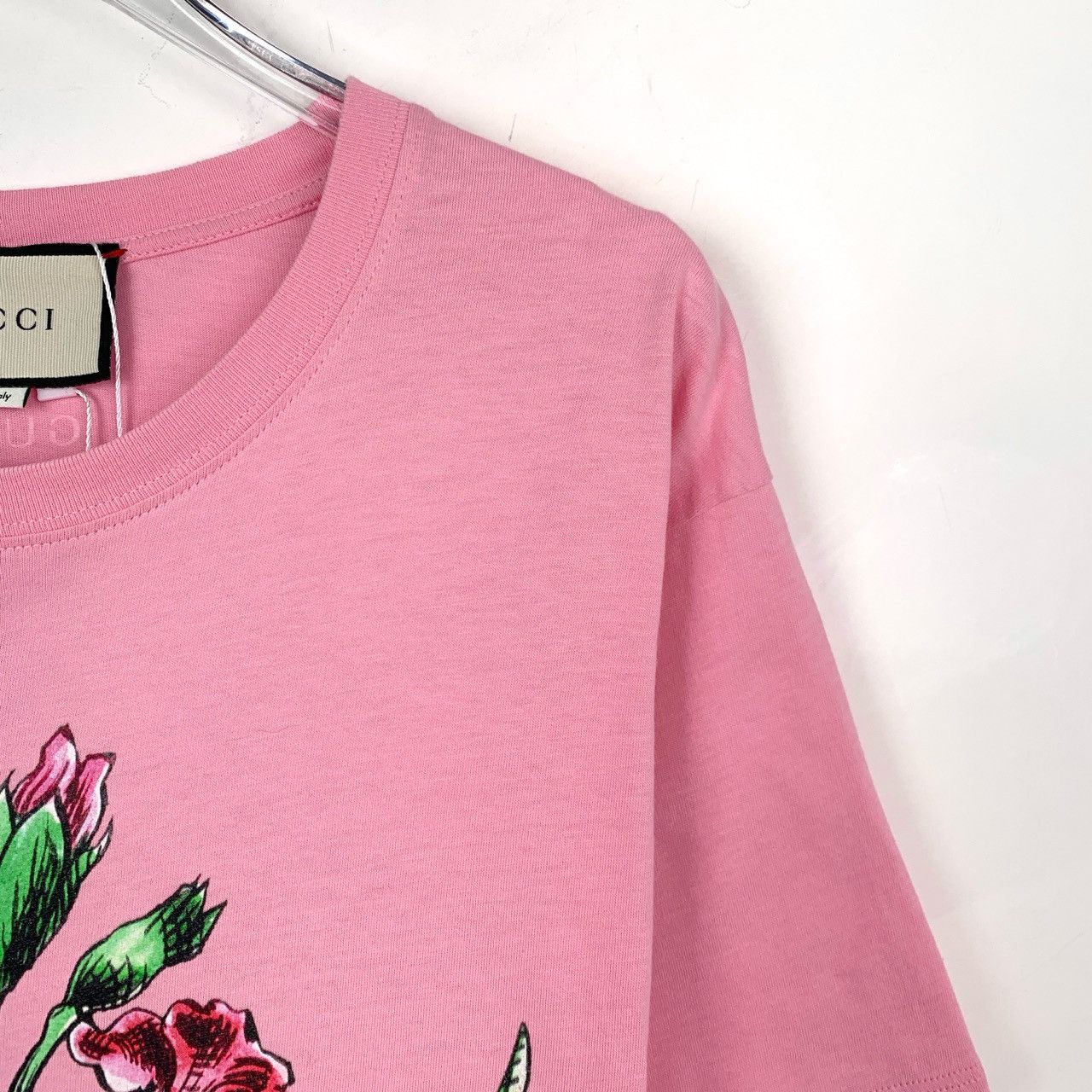 Gucci Gucci T-Shirt Pink Floral Print Cotton Tee (Size XS) Size XS / US 0-2 / IT 36-38 - 6 Thumbnail