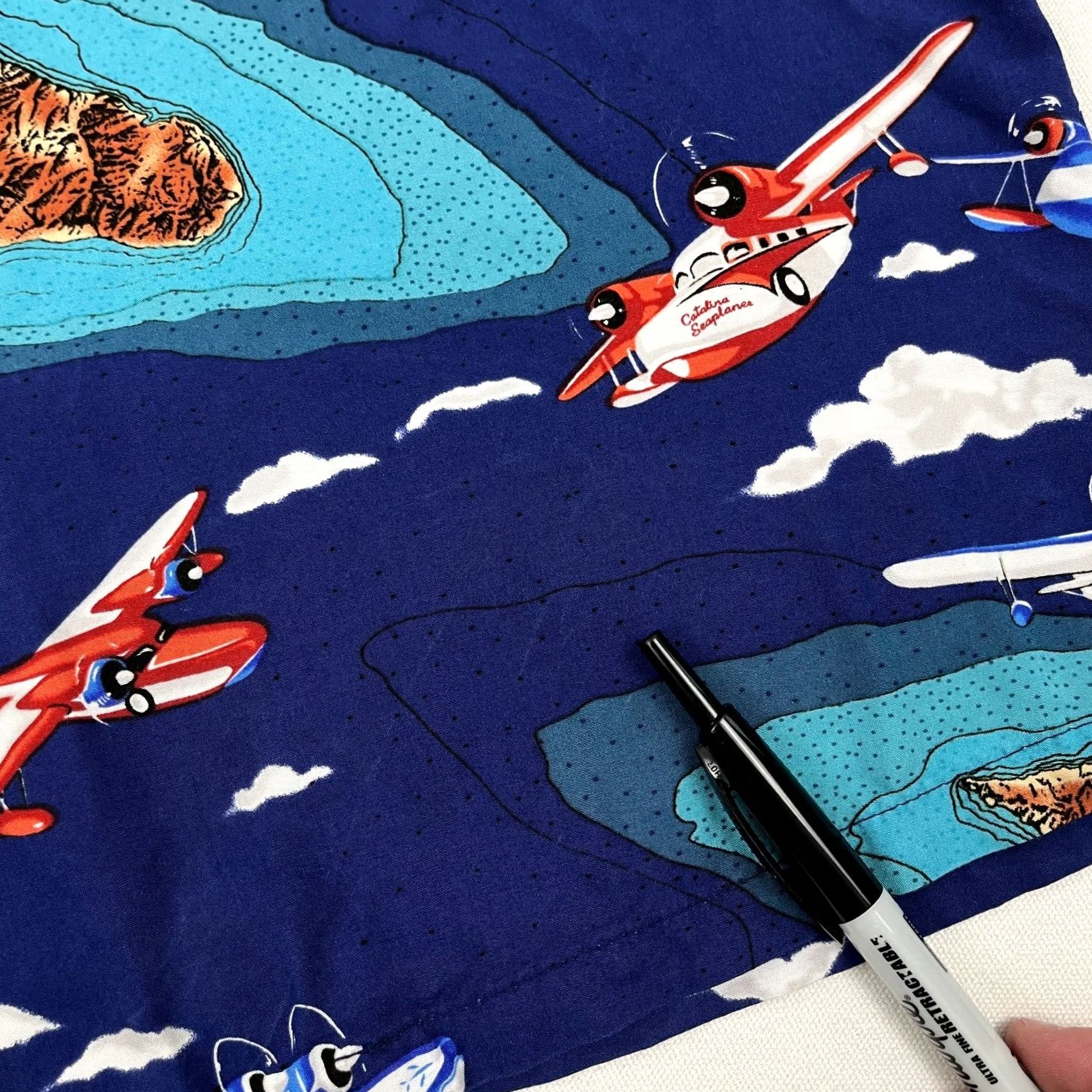 Paradise Paradise Found Shirt Mens M Blue Airplanes Aviation Scenic Aloha Button Up S/S Size US M / EU 48-50 / 2 - 7 Thumbnail