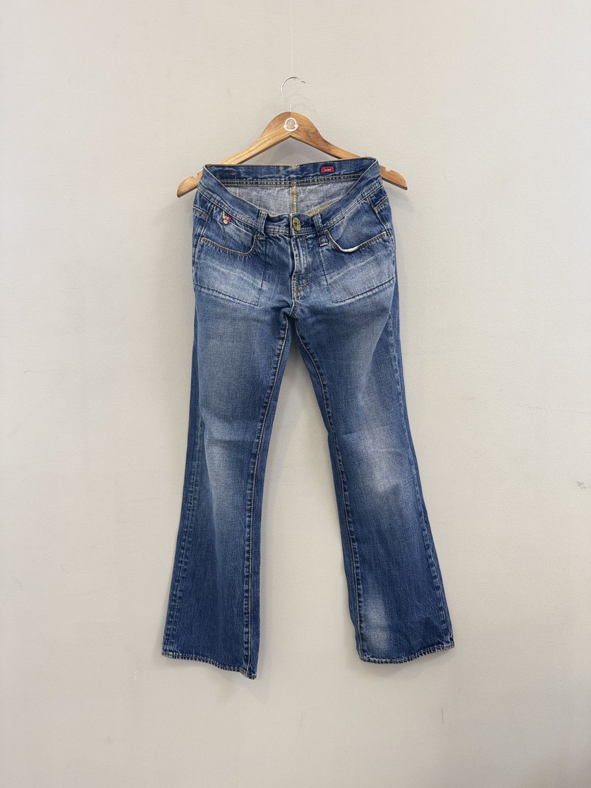 If Six Was Nine × Miss Sixty Miss Sixty Flared Low-Rise Y2K 00’s Distressed BootCut Jeans Size 28" / US 6 / IT 42 - 1 Thumbnail