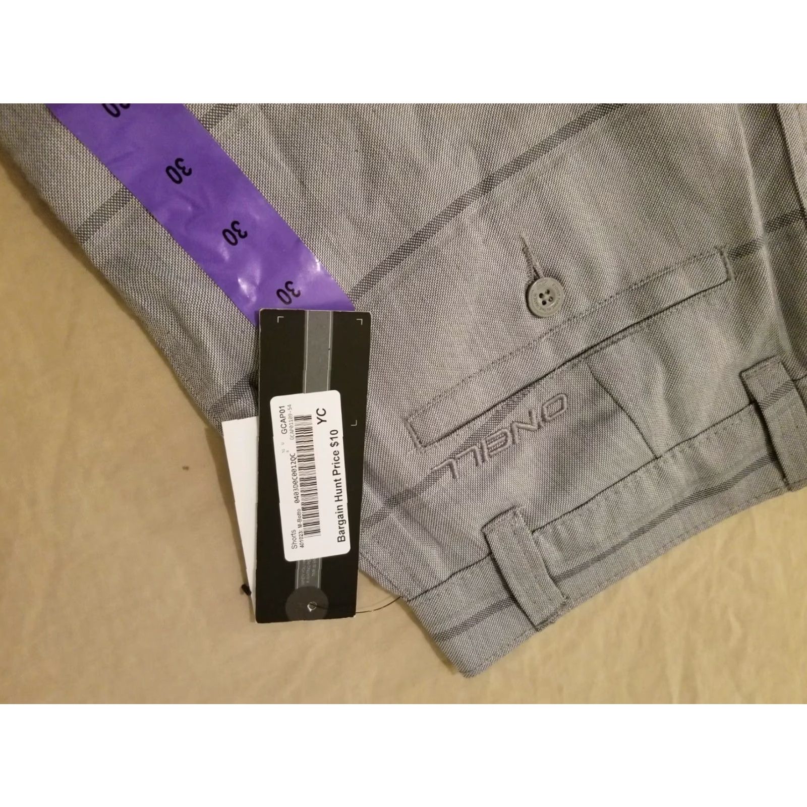O'Neill O'Neill Mens Khaki Shorts Athletic Chino Gray 30 Regular Fit Size 30 31 Athletic Mens Gray O'Neill Shorts Size US 30 / EU 46 - 2 Thumbnail