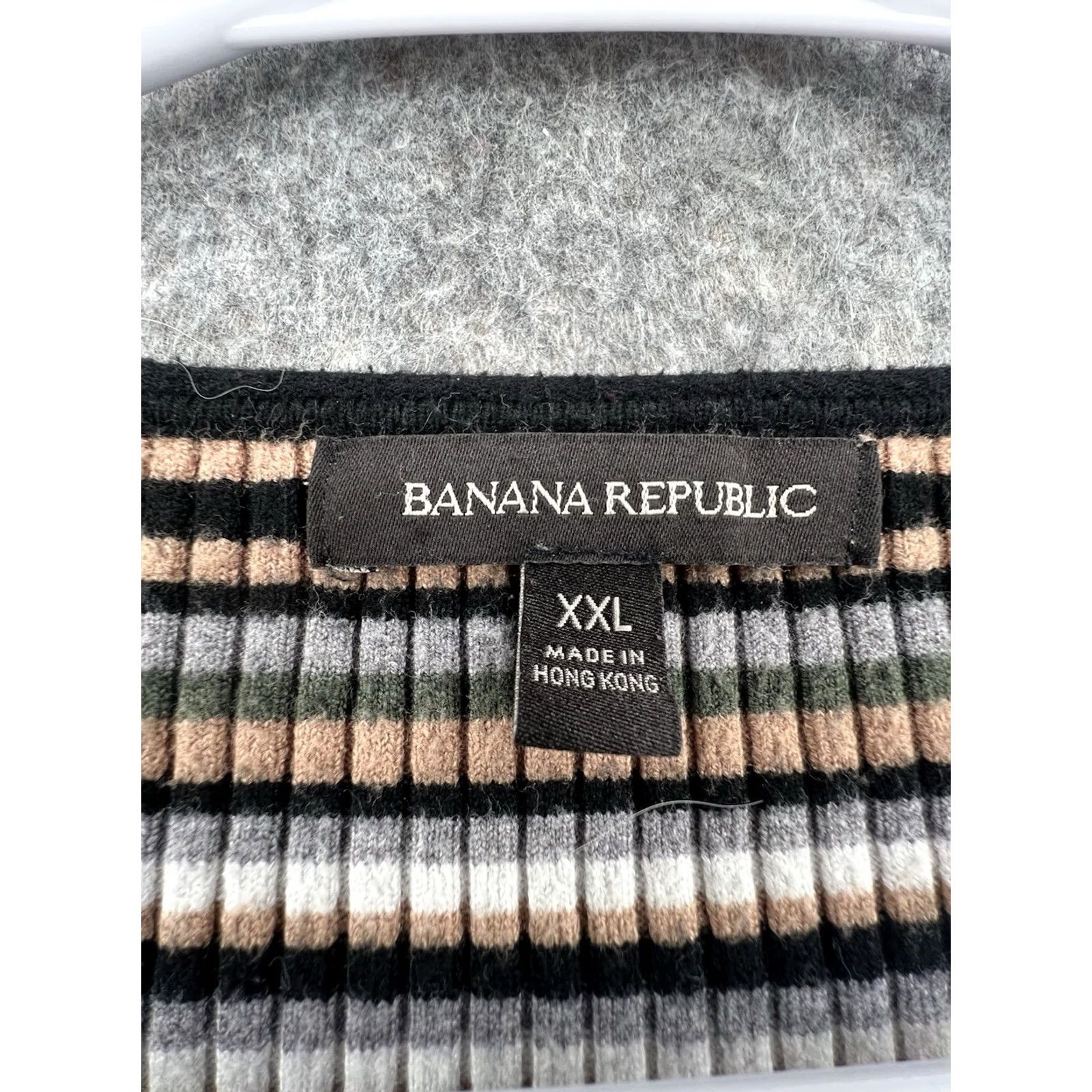 Banana Republic Banana Republic Women’s Top Long Sleeve Ribbed Stripe Scoopneck Knit Casual 2XL Multicolor Size XXL / US 16-18 / IT 52-54 - 4 Thumbnail