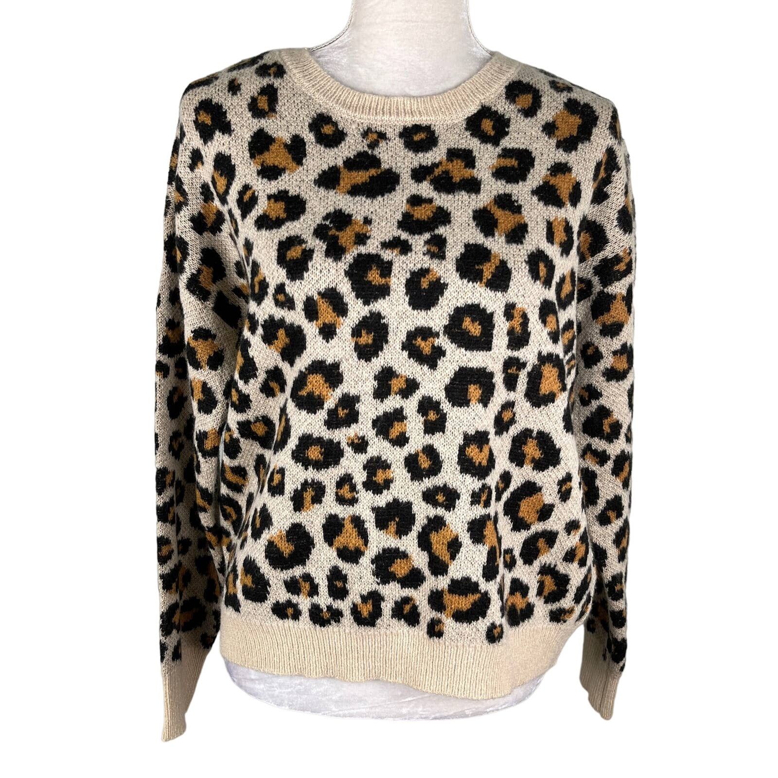 Other Knox Rose Leopard Sweater Medium Crew Pullover New Size M / US 6-8 / IT 42-44 - 1 Thumbnail
