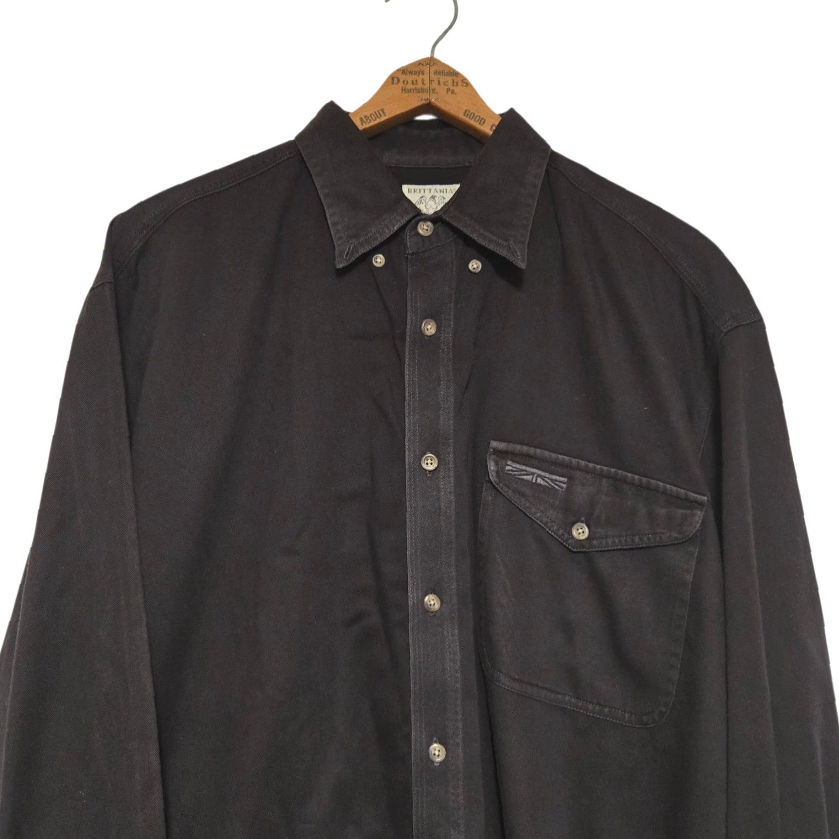 Vintage VINTAGE Brittania Button Up Shirt Western Men's M Black 100% Cotton Button-Up Collar Western Rocker 90s Mem Size US M / EU 48-50 / 2 - 2 Thumbnail