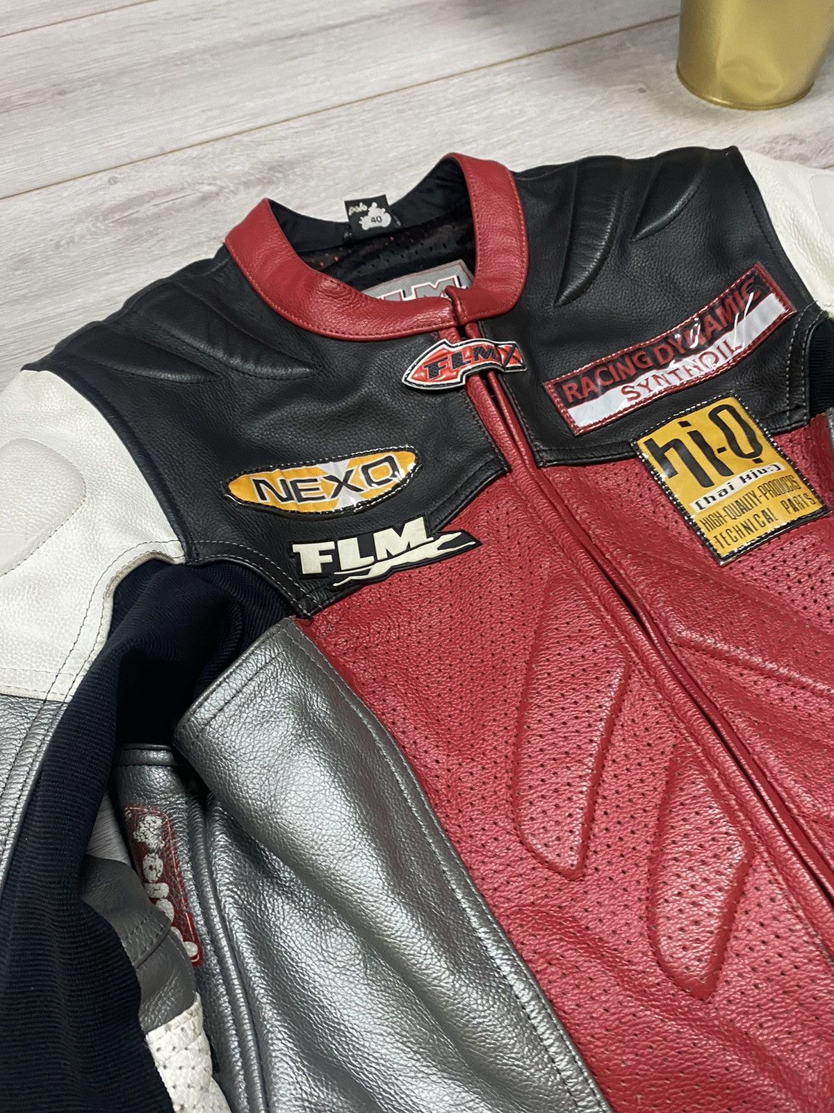 Vintage FLM MOTO with protection leather racing jacket Size US S / EU 44-46 / 1 - 8 Thumbnail