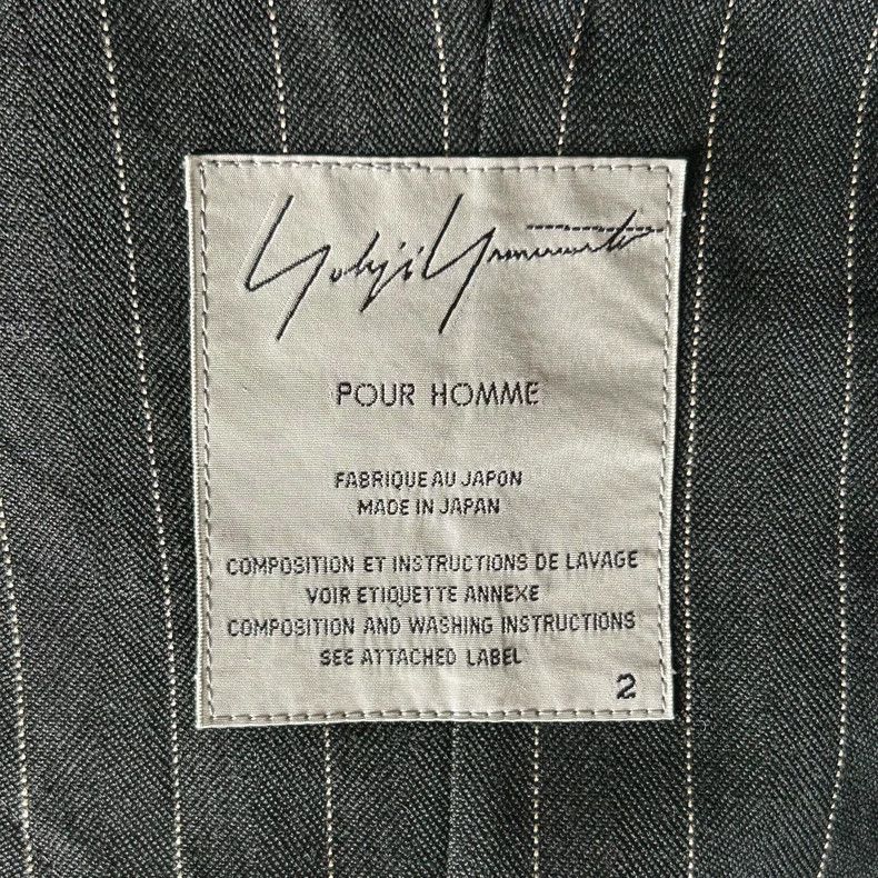 Yohji Yamamoto Yohji Yamamoto Yohji Yamamoto Striped Suit with White Patc Size US S / EU 44-46 / 1 - 7 Thumbnail