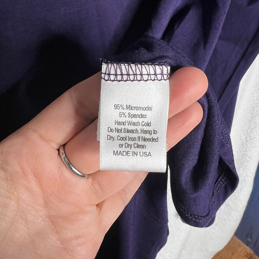 Other Knit Top Purple Long Sleeve Rounded Hem Keyhole Front Back Size M / US 6-8 / IT 42-44 - 7 Thumbnail